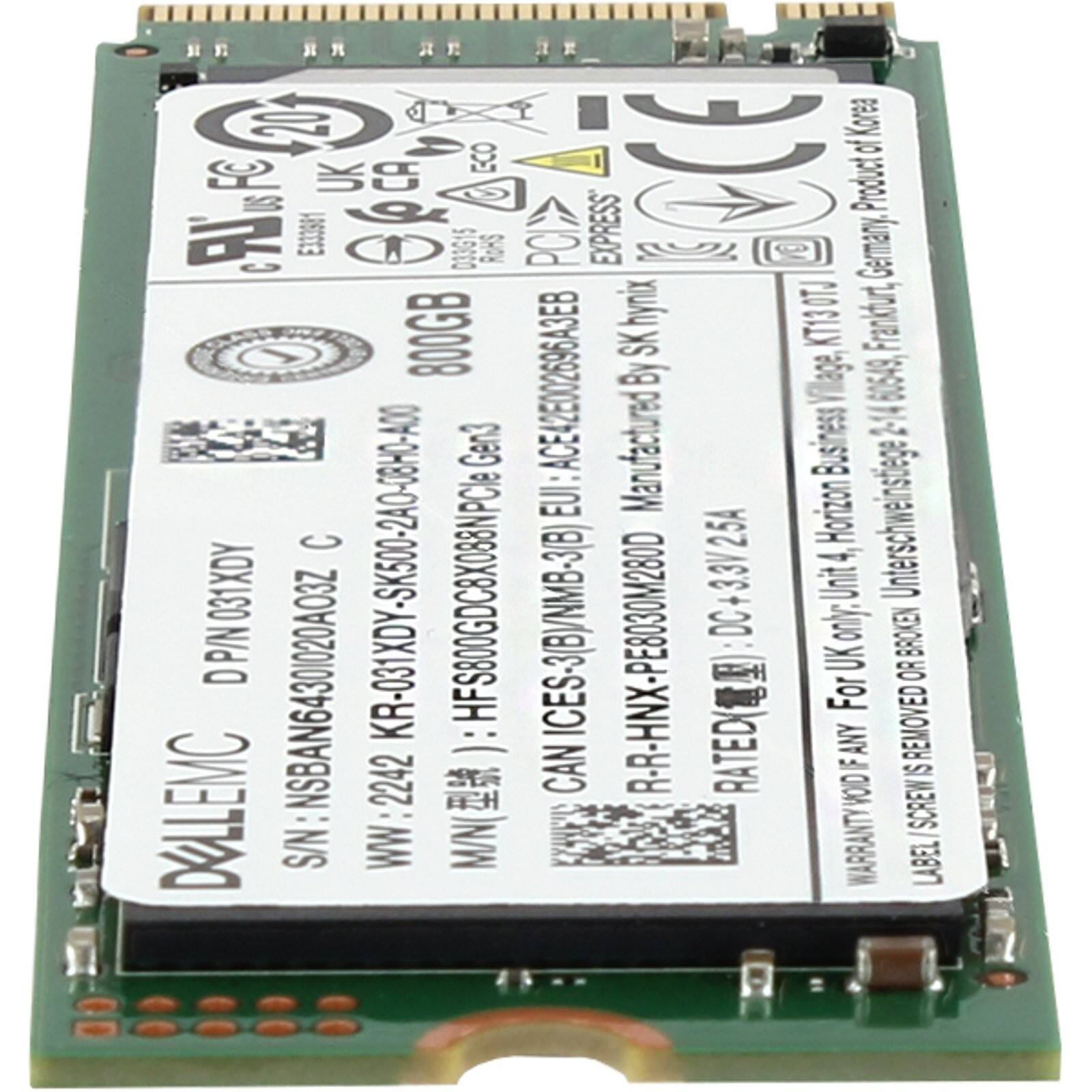 - Product: Dell EMC
- Capacity: 800GB
- Model: R-R-HNX-PE8030M280D
- Serial Number (S/N): NSBANG430020A03Z
- Part Number (P/N): 031XDY
- EUI: ACE42E002696A3EB
- Manufactured by: Hynix
- Location: Germany, Frankfurt, Village, 60549
- Warranty: Void for any other use or broken
- Rated for: DC+33V 25A 25A 3.3V
- Compliance: CE, FCC, RoHS
- Other: ICES-3(B)/NMB-3(B)