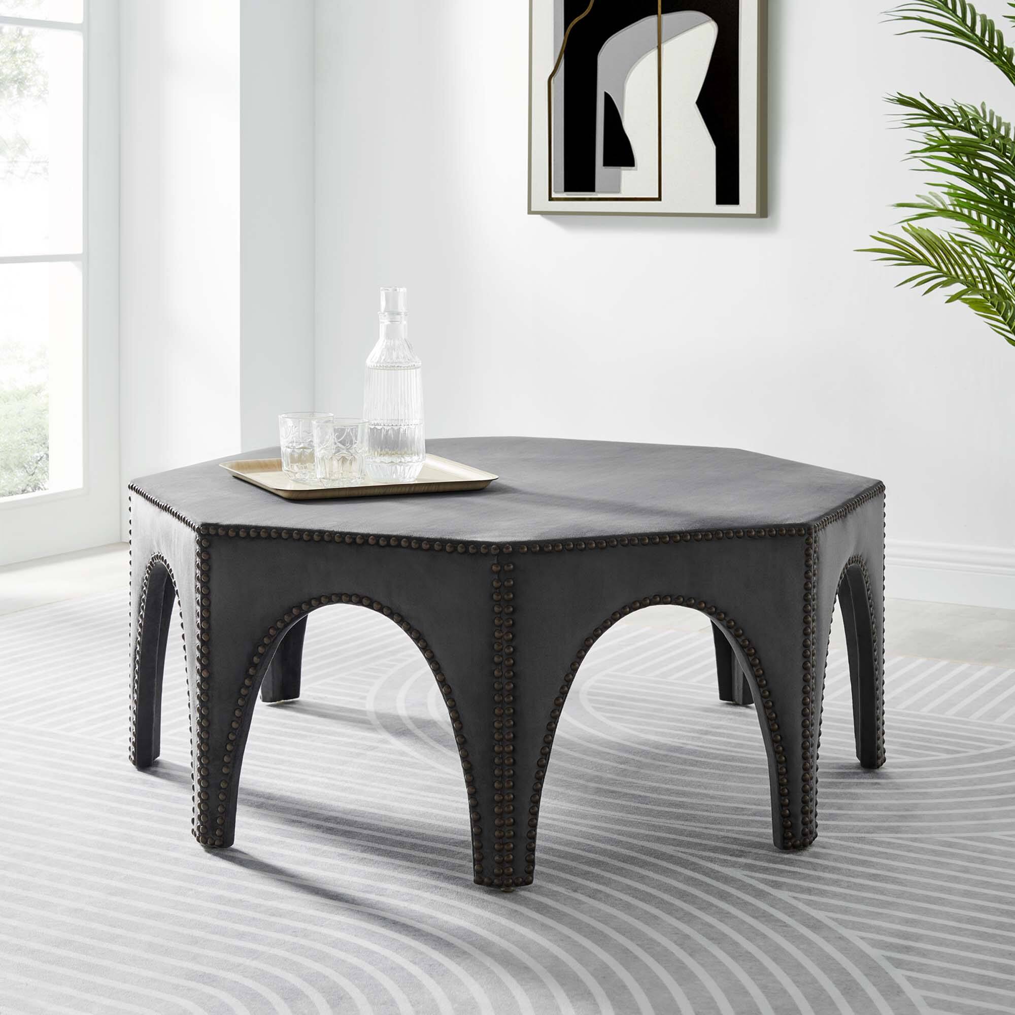 Alt View 2. Modway - Victory Performance Velvet Ottoman by Modway - EEI-5035-GRY.