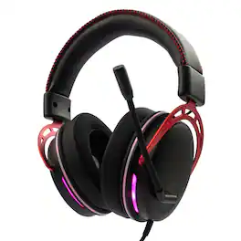 RadioShack - Gaming Headphones 7.1 USB with 50mm Drivers Red - Black