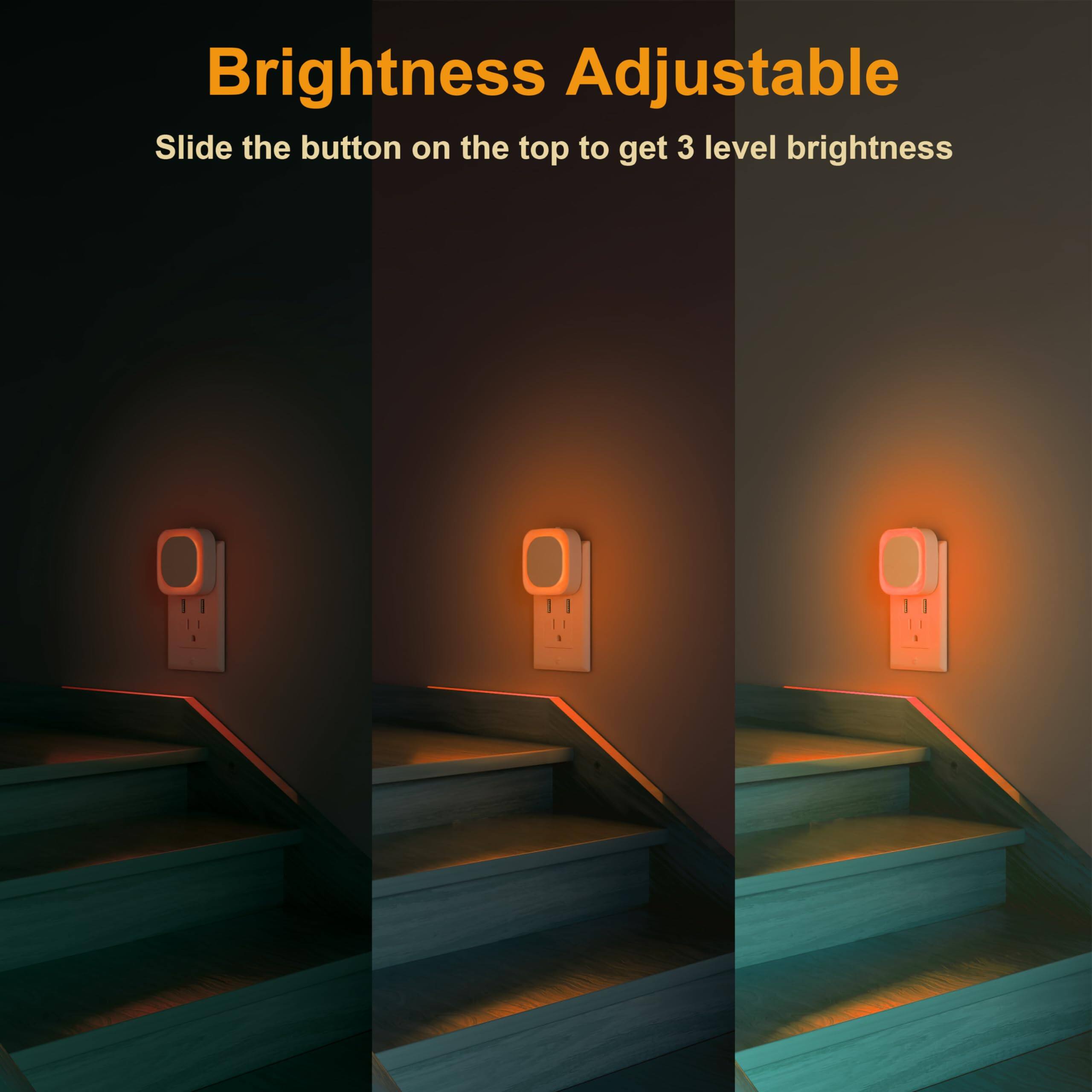 Brightness Adjustable  
Slide the button on the top to get 3 level brightness