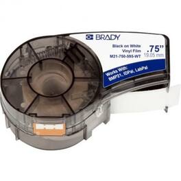 BRADY - Label Cartridge for BMP21 Series, ID PAL, LabPal Printers, White - 3/4" Width - Permanent Adhesive - Matte