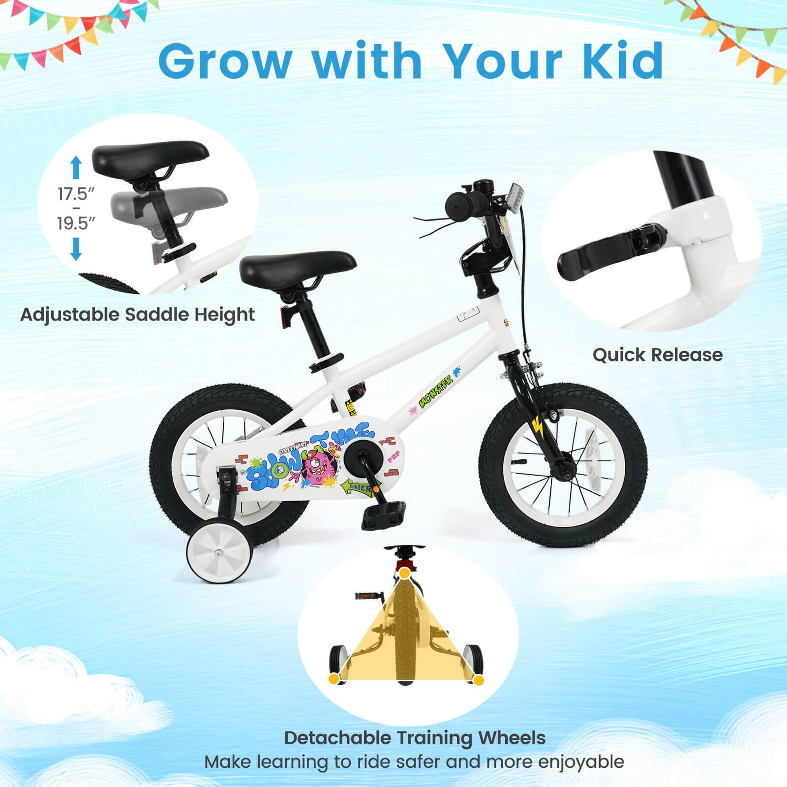 Grow with Your Kid

17.5" - 19.5" Adjustable Saddle Height

Quick Release

Detachable Training Wheels
Make learning to ride safer and more enjoyable