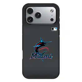 Keyscaper - MLB - Miami Marlins Bump Case with 8.2ft Drop Protection - 15 Pro - Black