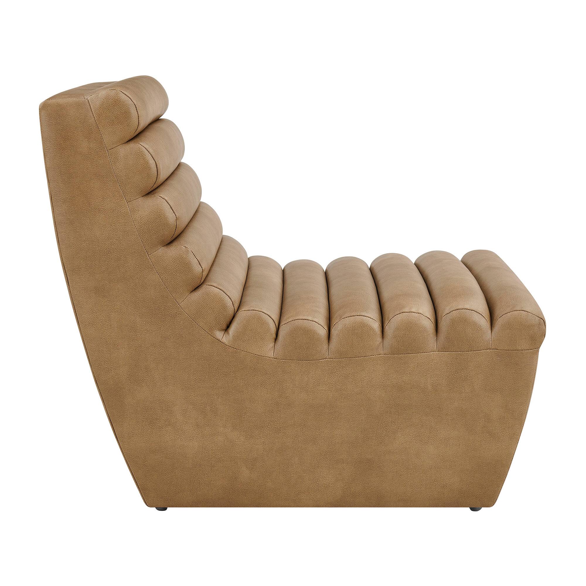 Alt View 2. Modway - Corbin Vegan Leather Armless Accent Chair by Modway - Toast.