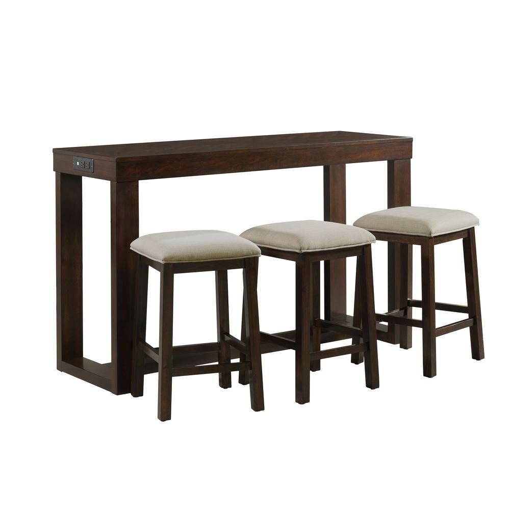 Alt View 7. Picket House Furnishings - Drew Multipurpose Bar Table Set - Dark Walnut.