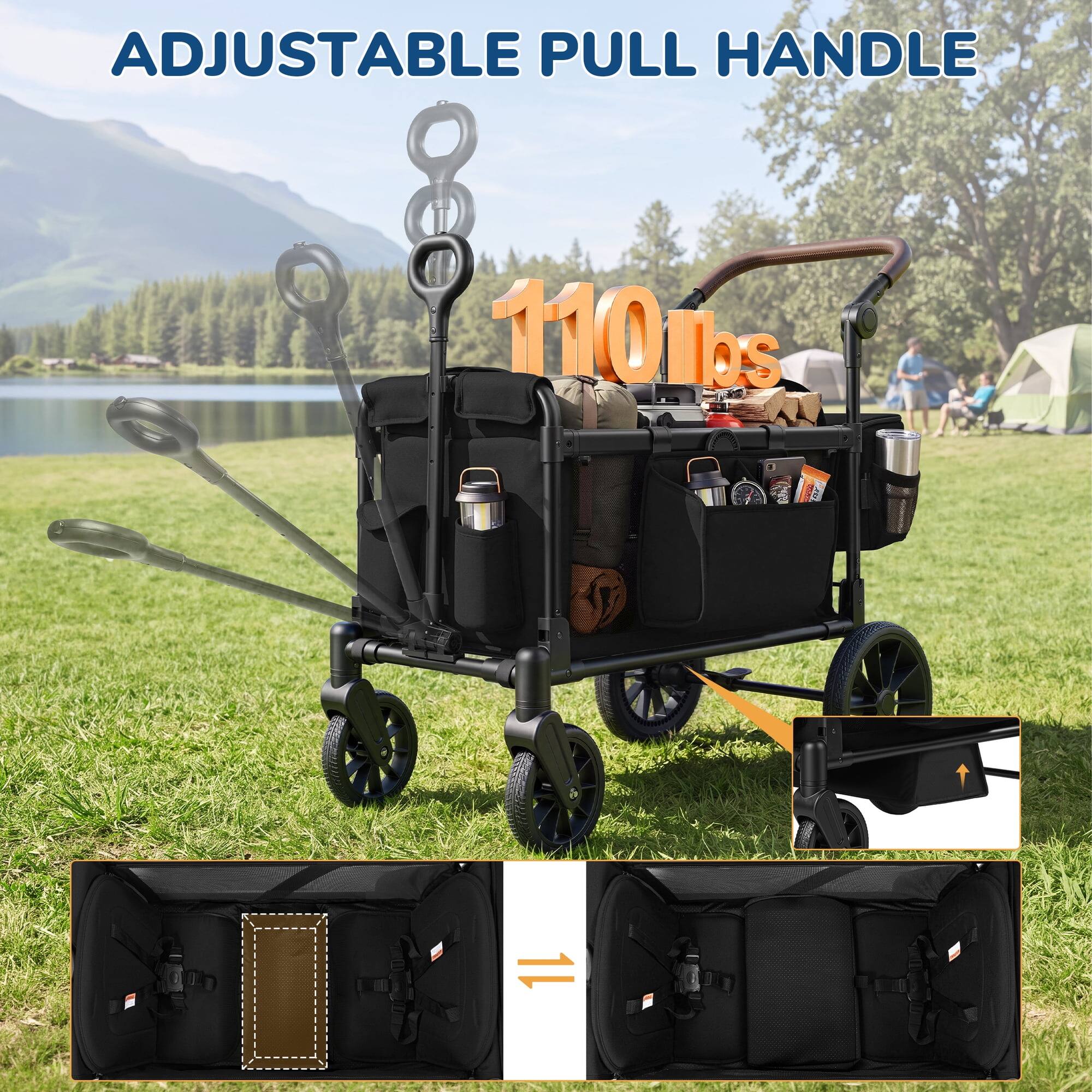 ADJUSTABLE PULL HANDLE  
110 lbs  
1L