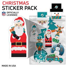 Fan Creations - Miami Dolphins Holiday Sticker Set - Multicolor