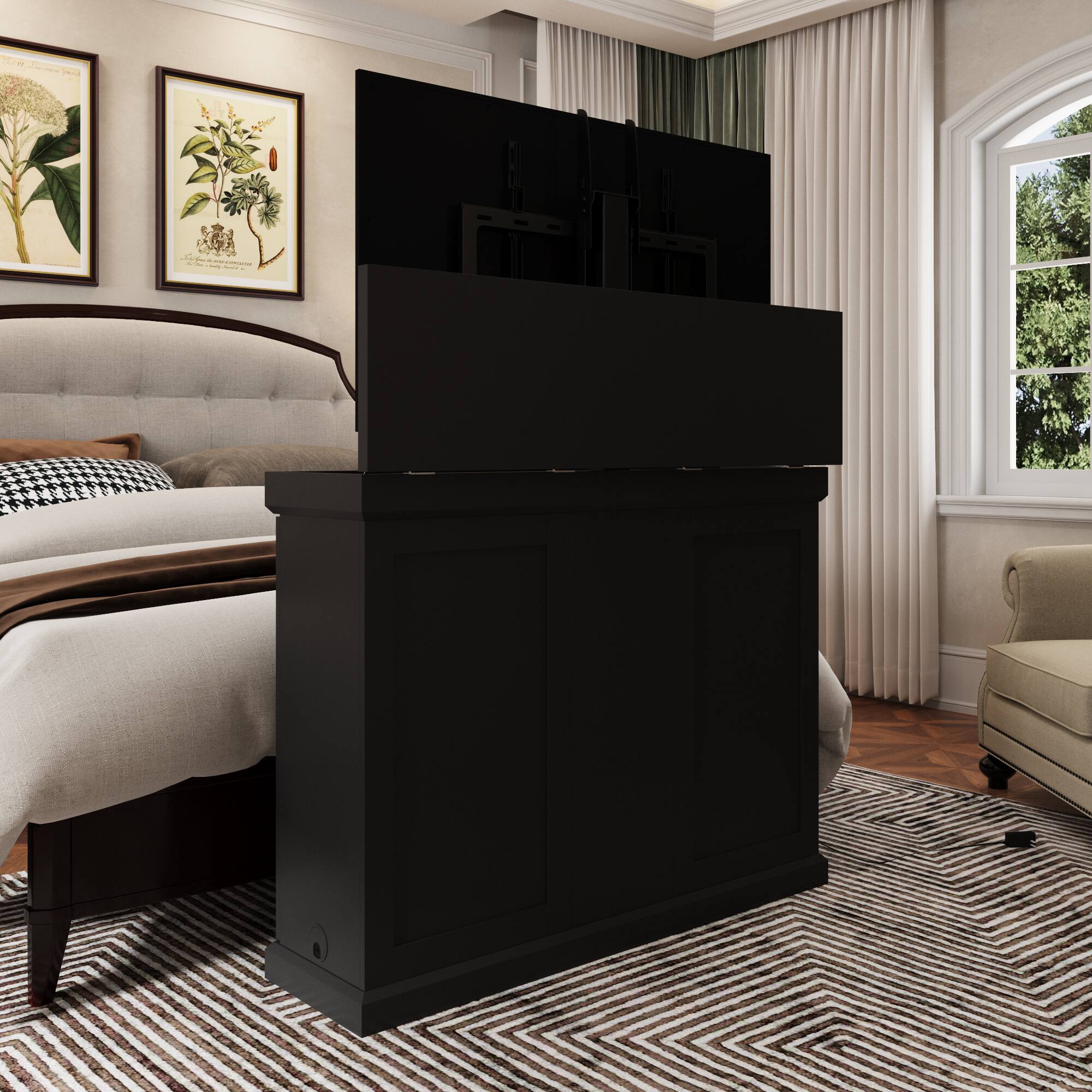 Alt View 2. Famapy - Smart Lift TV Cabinet for Up to 50 Inch TV, Remote Control Media Console with Hidden Storage Entertainment Center - Black.