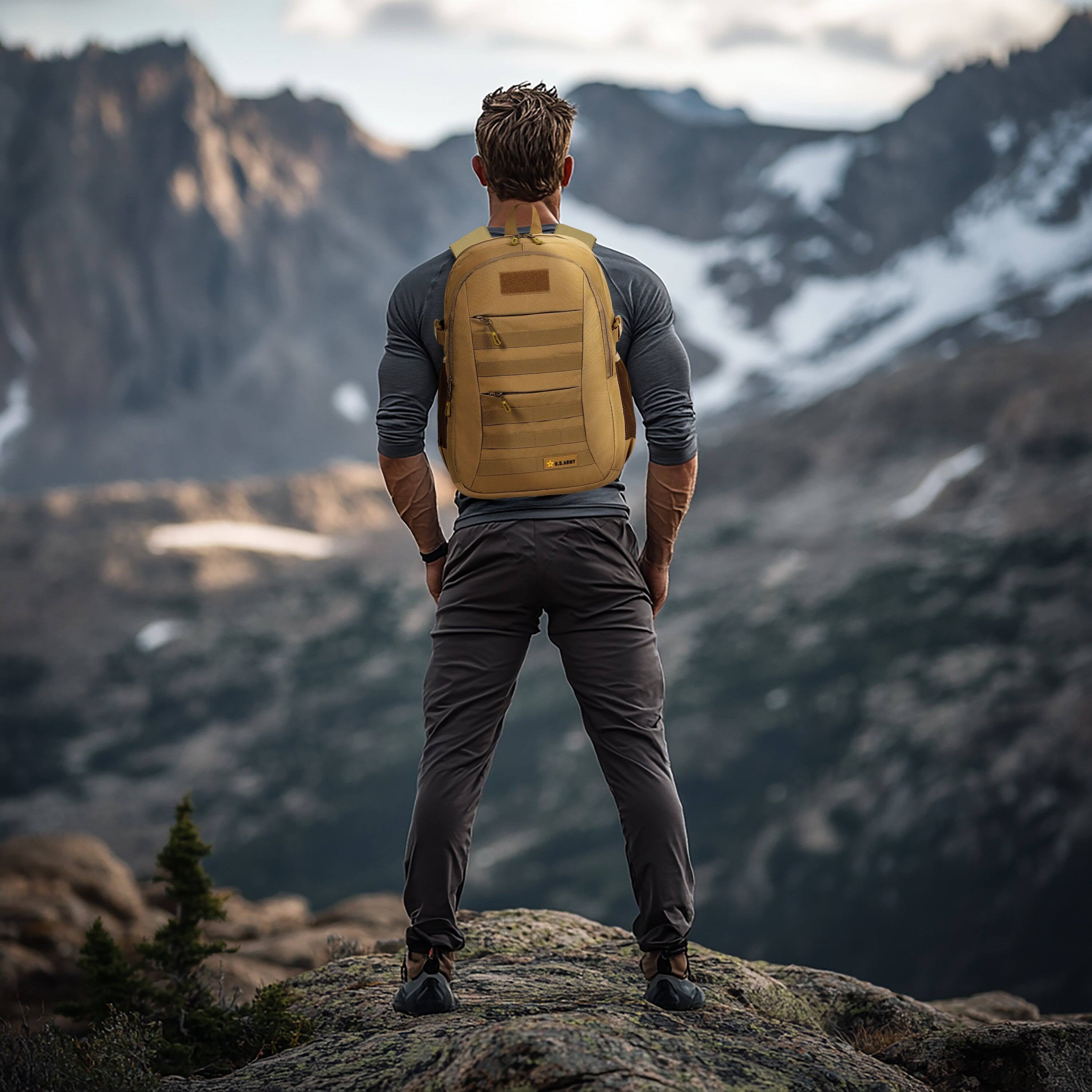 Alt View 1. US Army - ZULU Tactical Laptop Backpack - SAND.
