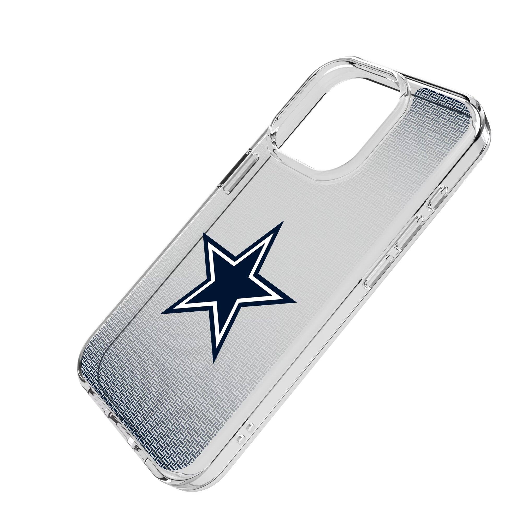 Alt View 1. Keyscaper - Dallas Cowboys Linen Logo iPhone Clear Case - 16 Pro Max - Multicolor.