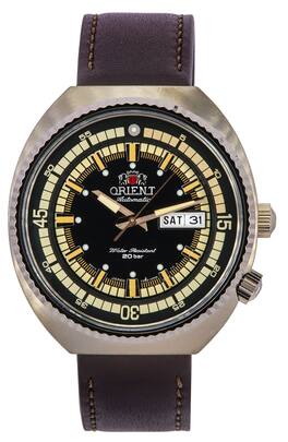 Orient - Neo Classic Sports Brown Leather Strap Dial Automatic RA-AA0E06B19B RA-AA0E06B39B 200M Men's Watch - Black