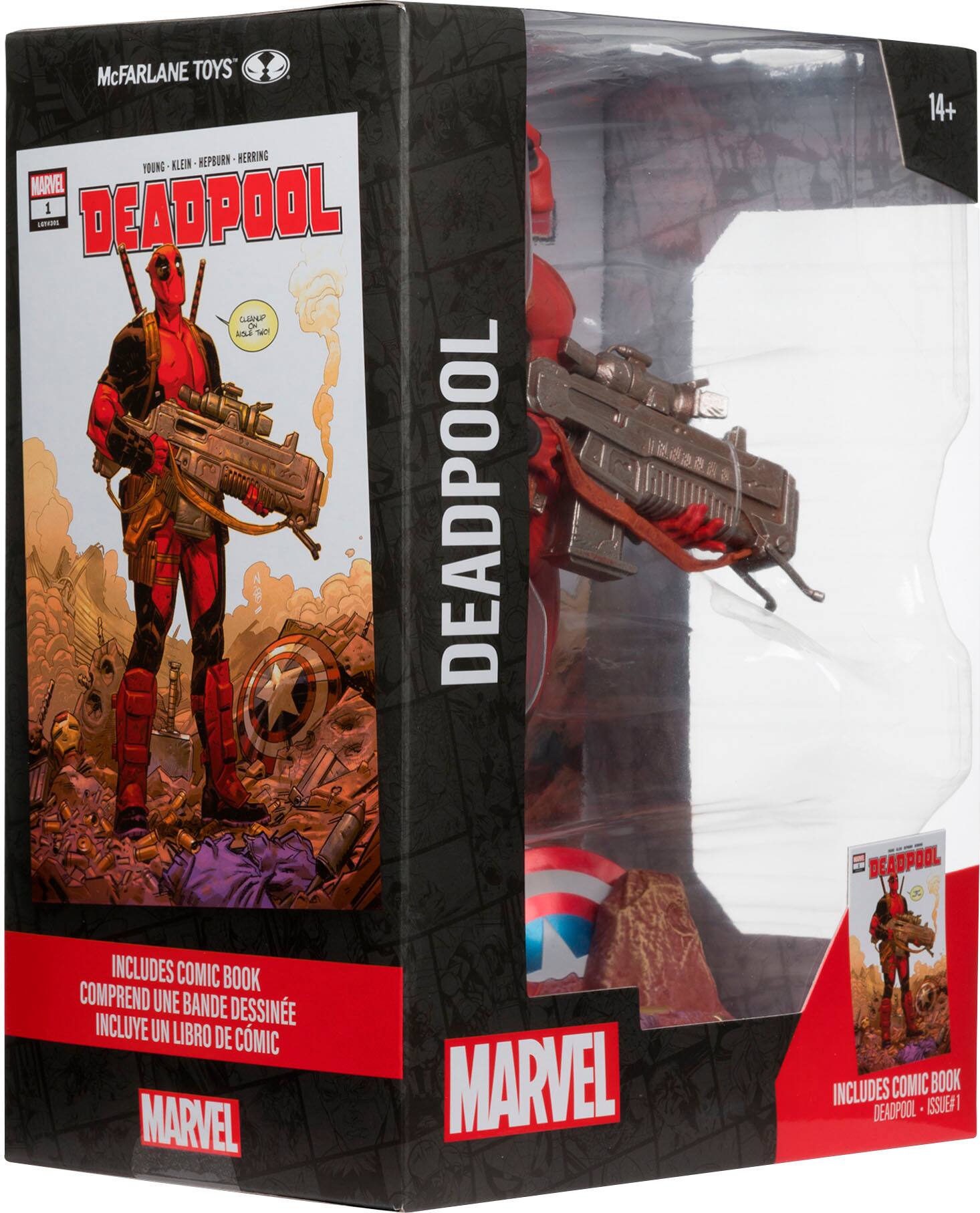 McFarlane Toys Deadpool Action Figure, Includes Comic Book Issue #1.