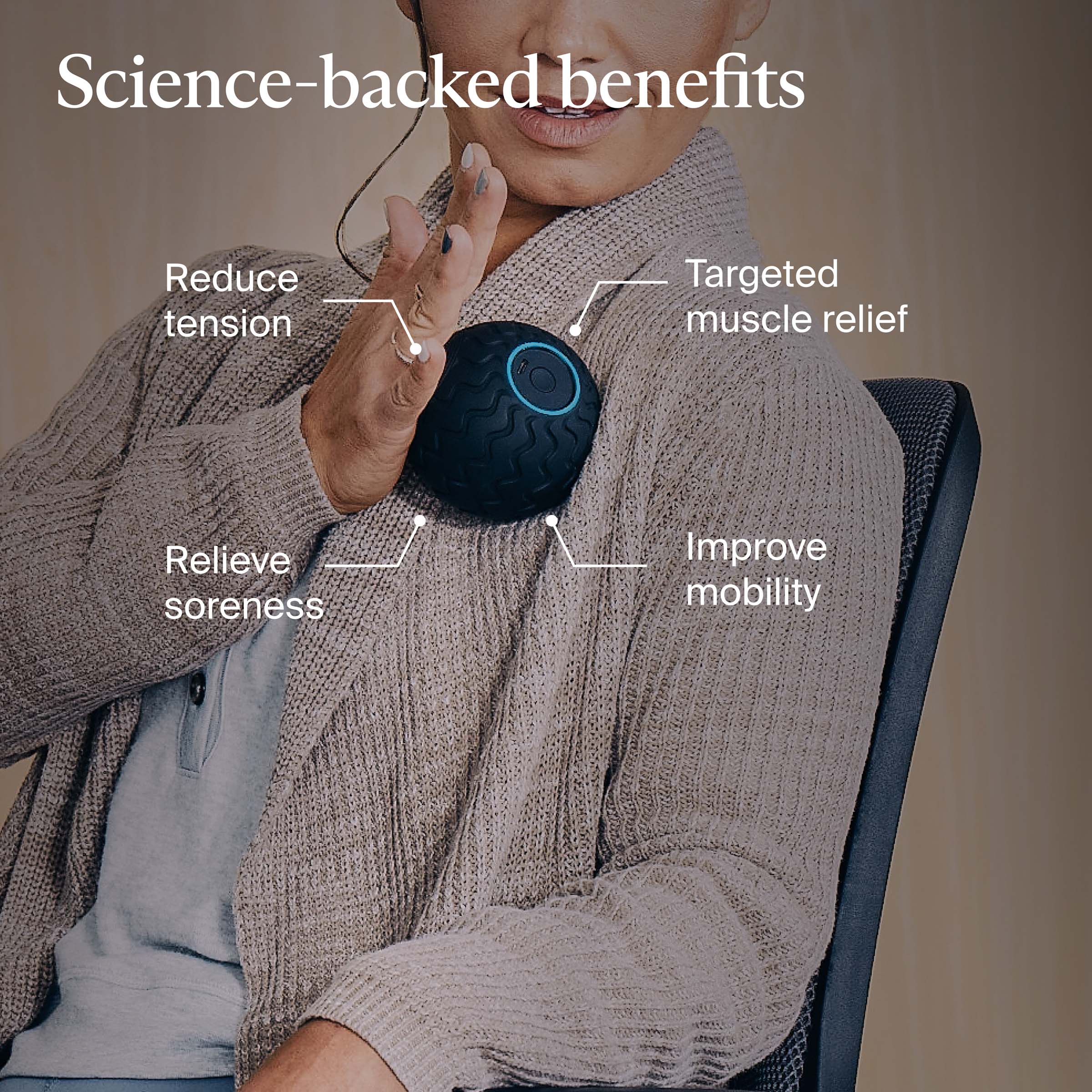 Alt View 12. Therabody - Therabody - WaveSolo - Vibrating Ball Roller For Pinpointed Muscle Relief - Black - Black.