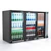 Front. VEVOR - Back Bar Cooler, 11.4 Cu.Ft Commercial Beverage Refrigerator with 3 Glass Door, Large Under Counter Fridge w/ LED - Black.