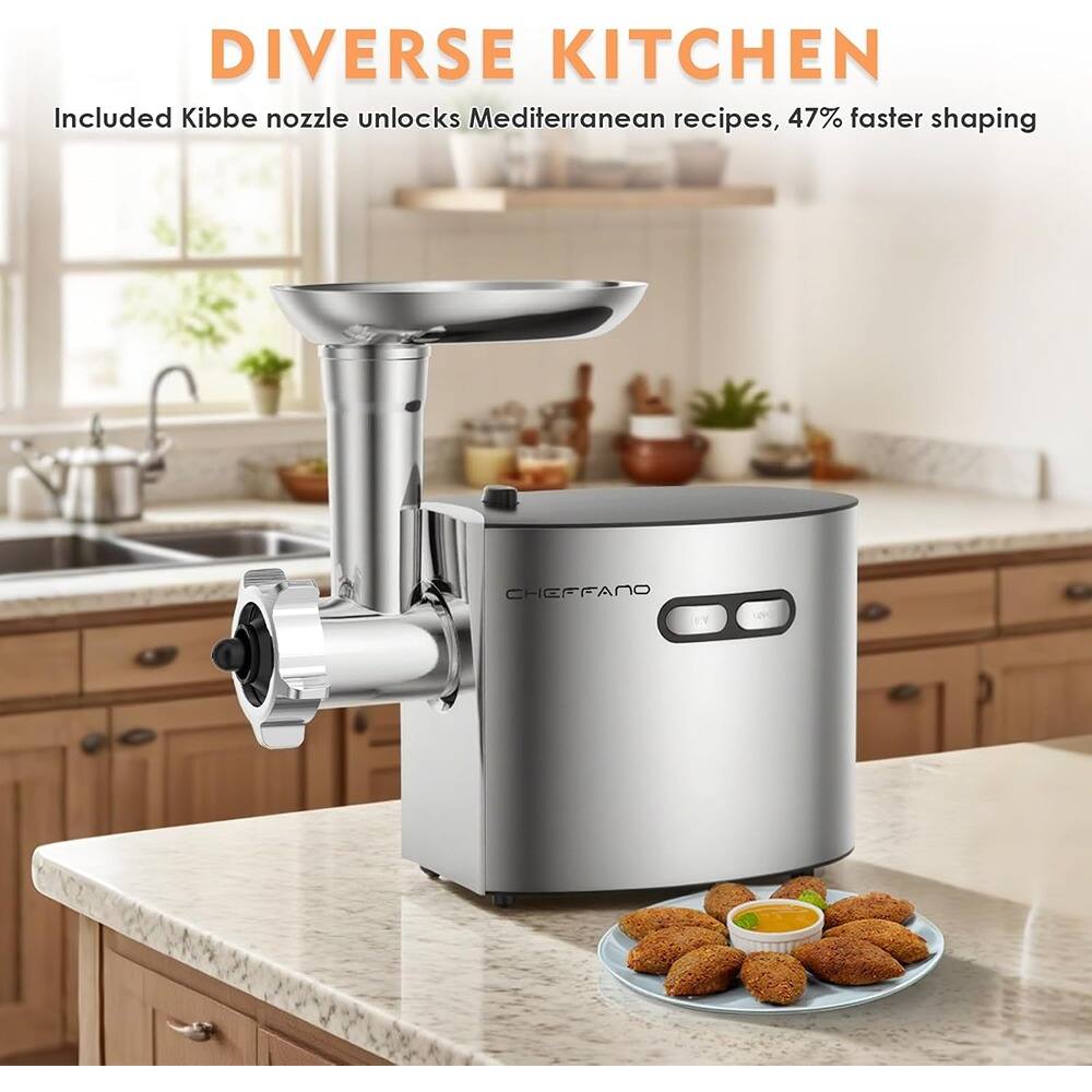 DIVERSE KITCHEN  
Included Kibbe nozzle unlocks Mediterranean recipes, 47% faster shaping