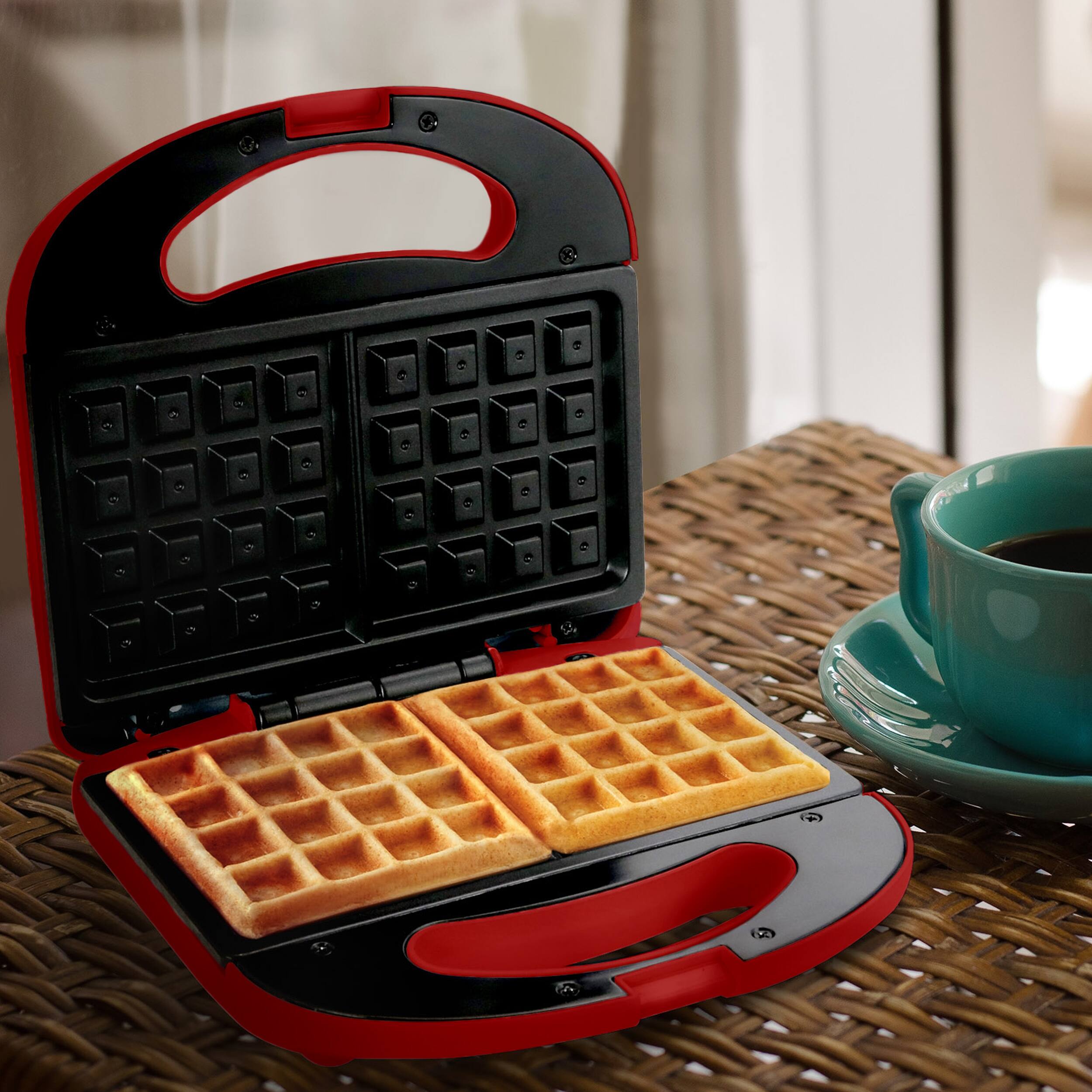 Alt View 4. Better Chef - Better Chef Electric Nonstick Waffle Maker in Red - Red.