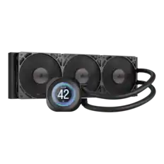 Front. CORSAIR - NAUTILUS 360 RS LCD Liquid CPU Cooler - Black.
