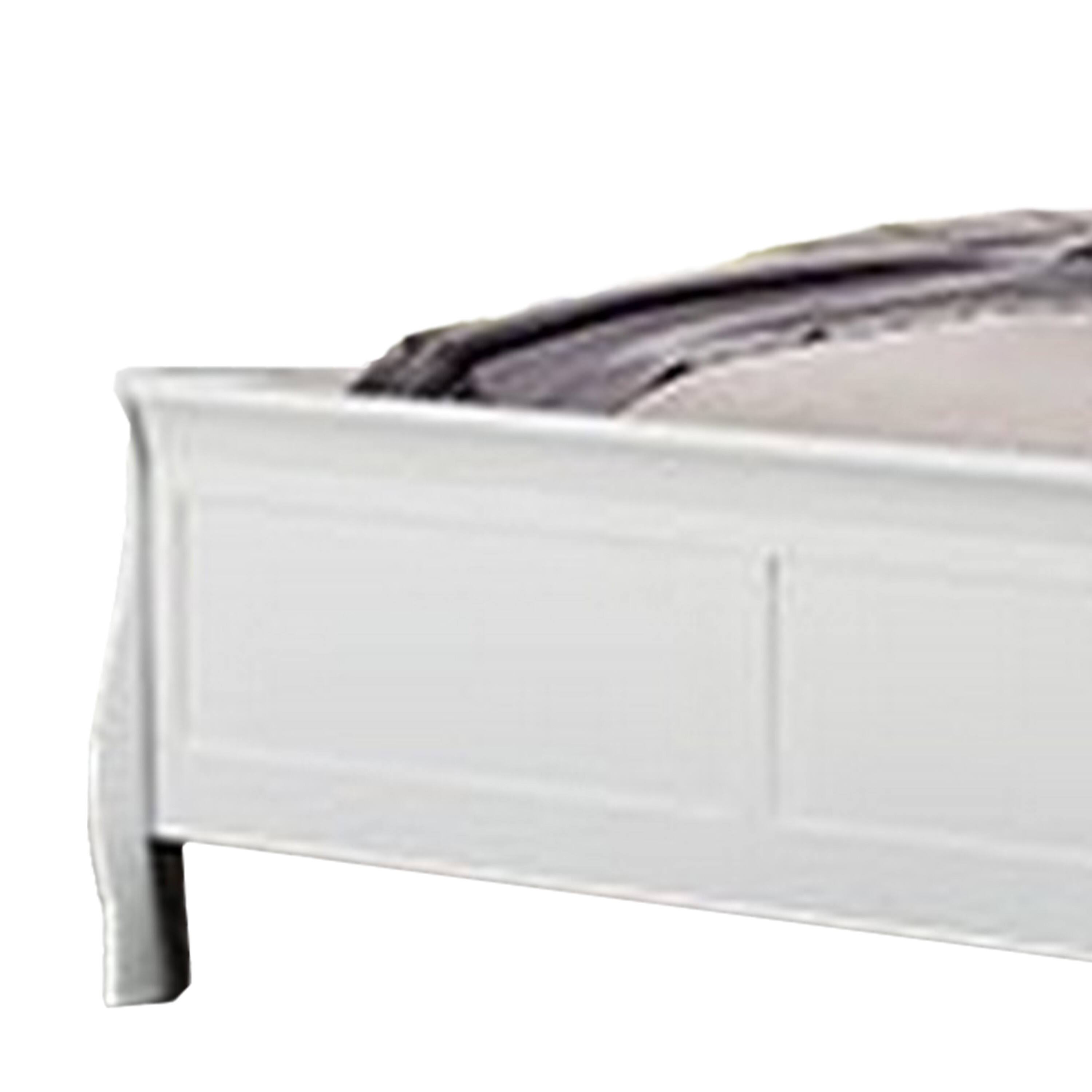 Alt View 3. Manhattan Lane - Ryla Queen Size Bed, Sleek Modern Panel Headboard Design, White Solid Wood - White.