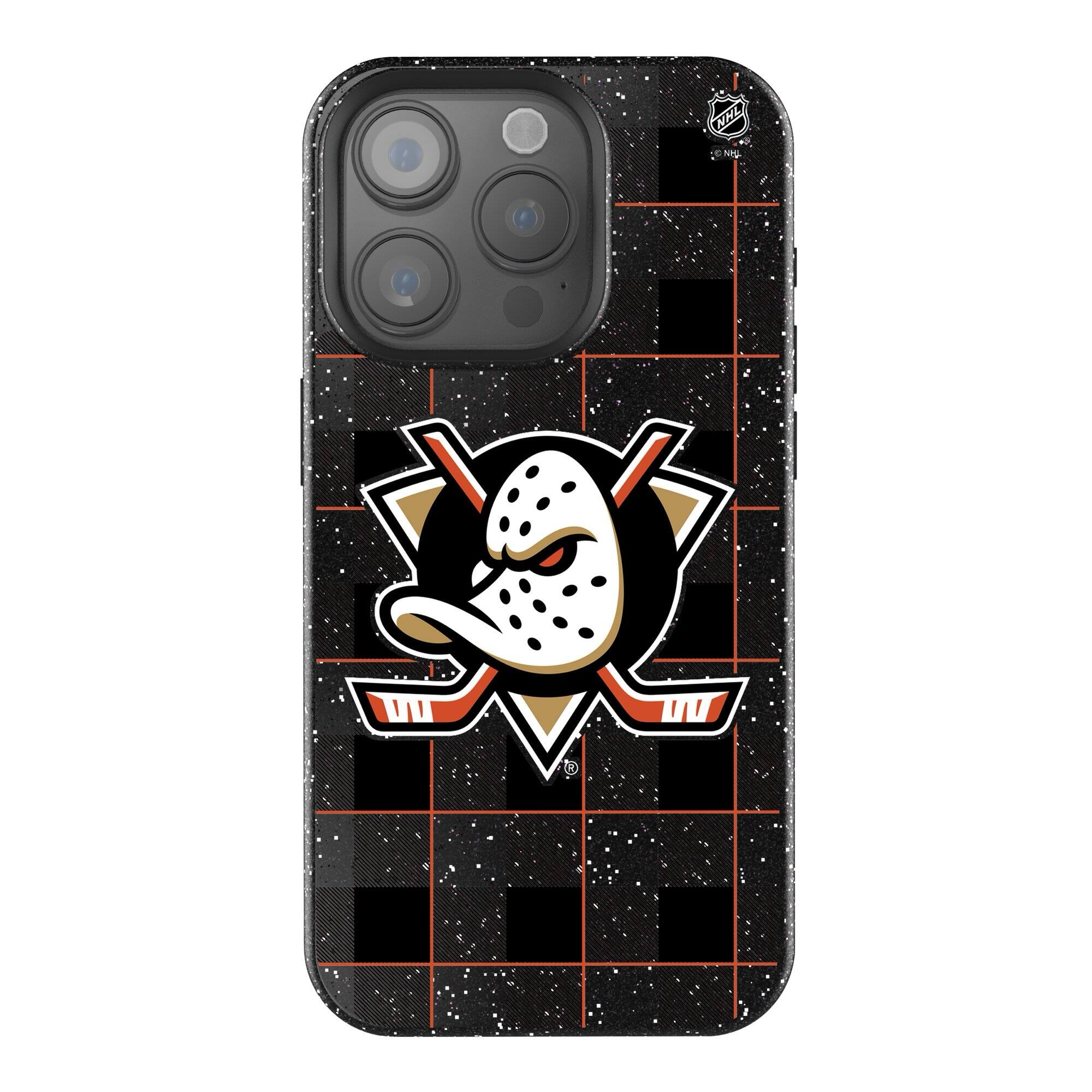 Keyscaper - NHL - Anaheim Ducks Plaid Bling iPhone Case - 15 - Multicolor