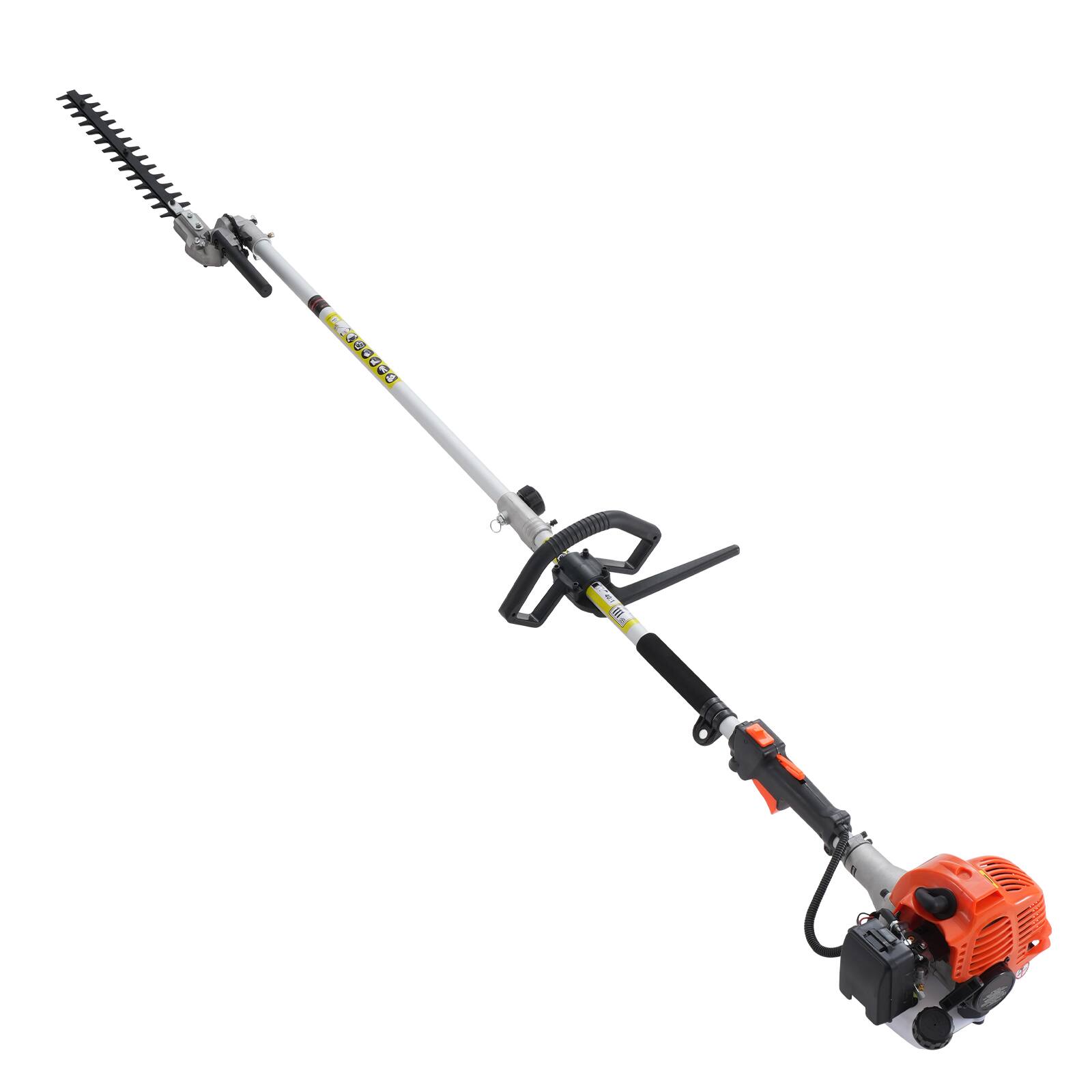 Back. LOVMOR - 26CC 6 In 1 Gas Trimming Tool Set Hedge Trimmer Weed Eater Pole Saw with Extension Pole.