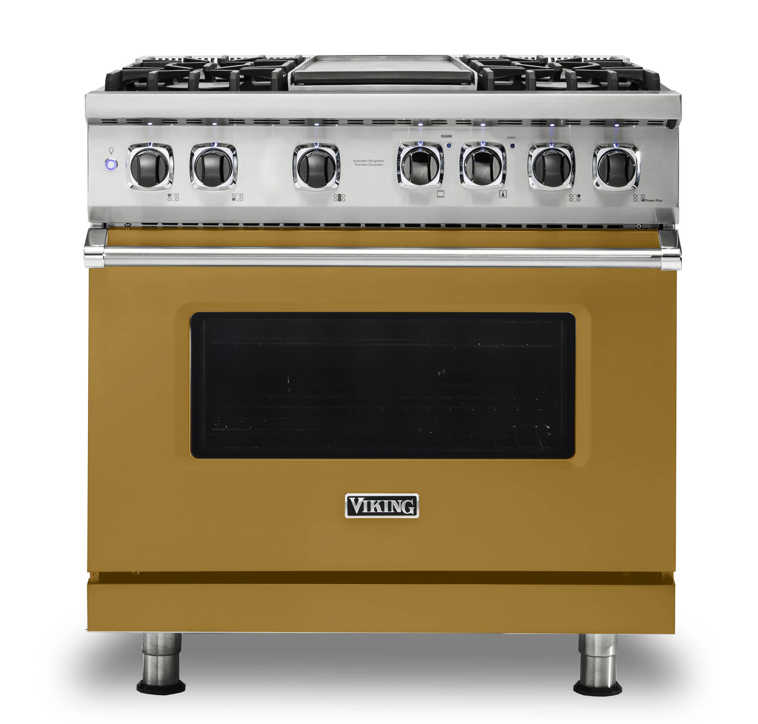 Viking - 36-Inch Dual Fuel Freestanding Range - Golden Hour - Front_Zoom