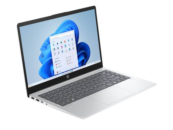 Left. HP - HP OmniBook 3 Laptop Computer 14" FHD AMD Ryzen AI 7 16 GB memory;512 GB SSD - Glacier silver.