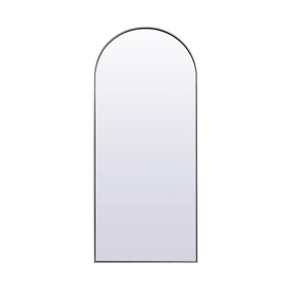 Alt View 4. Elegant Decor - Metal Frame Arch Full Length Mirror 32x76 Inch in Silver - Silver.