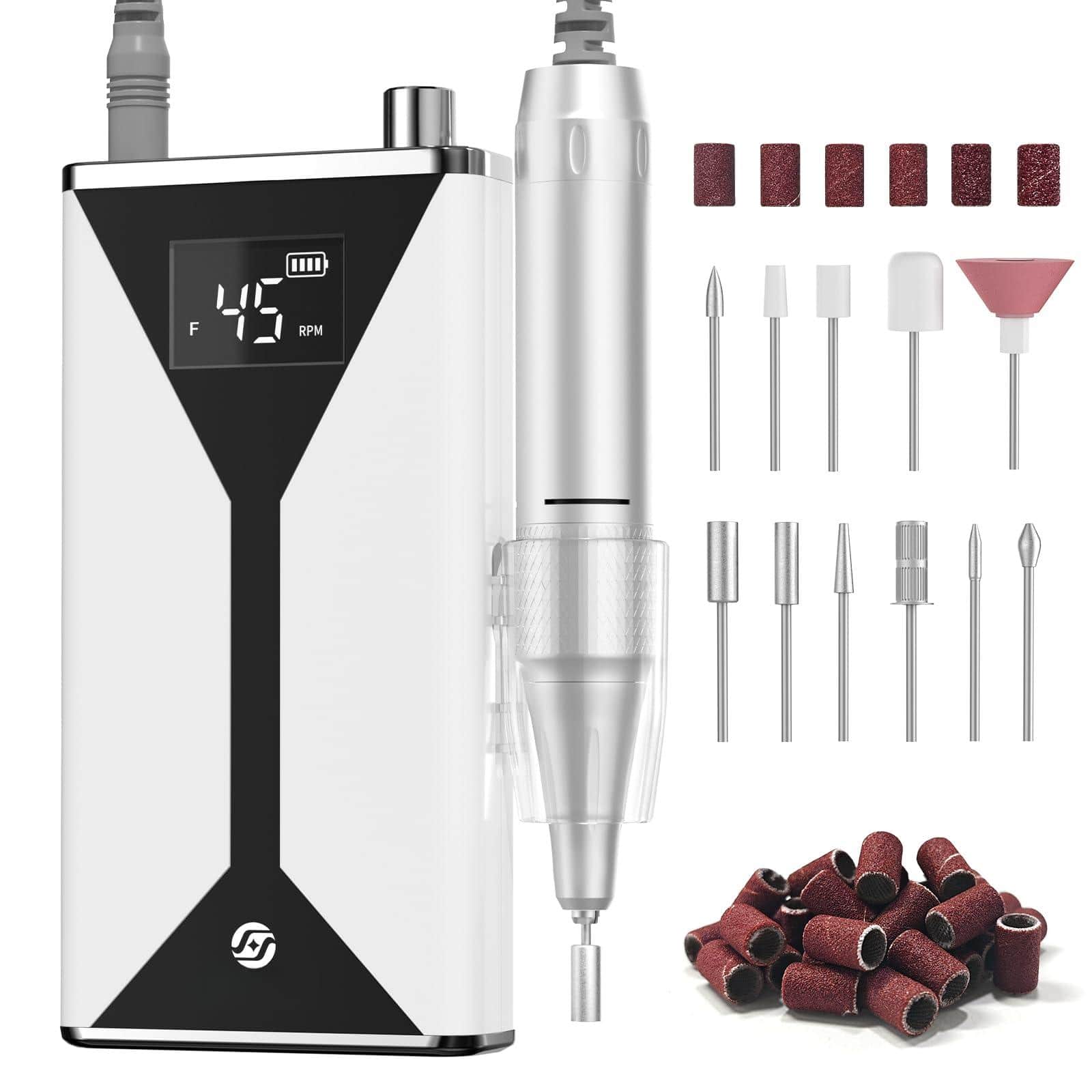 PARKER SLATER - Nail Kit Beginner Drill UV Light Acrylic Powder Gel Polish Portable Cordless Professional-Grade 45,000RPMDrill This