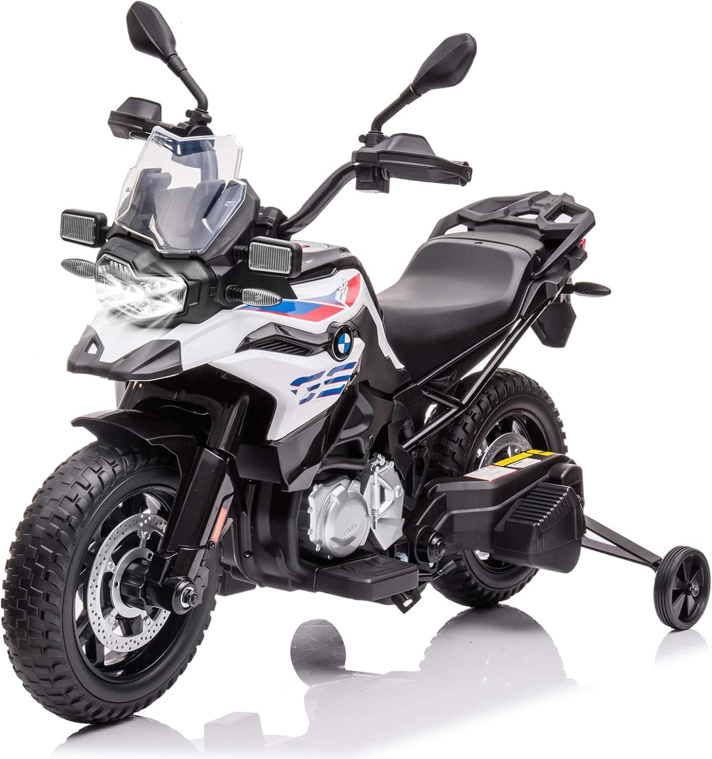 Homhougo - 12V Licensed BMW Kids Ride On Motorcycle with LED Headlights & High/Low - White