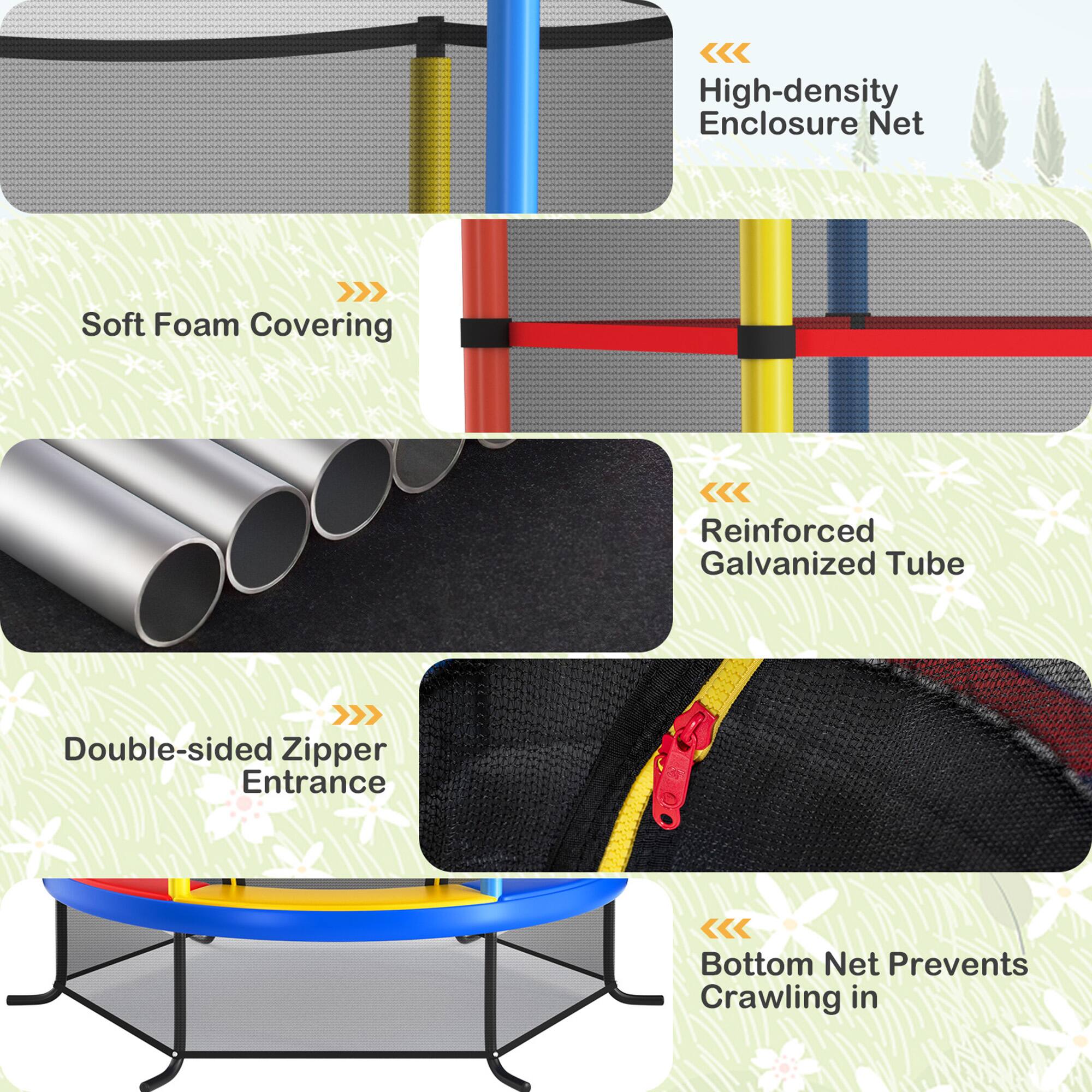 - High-density Enclosure Net
- Soft Foam Covering
- Reinforced Galvanized Tube
- Double-sided Zipper Entrance
- Bottom Net Prevents Crawling in