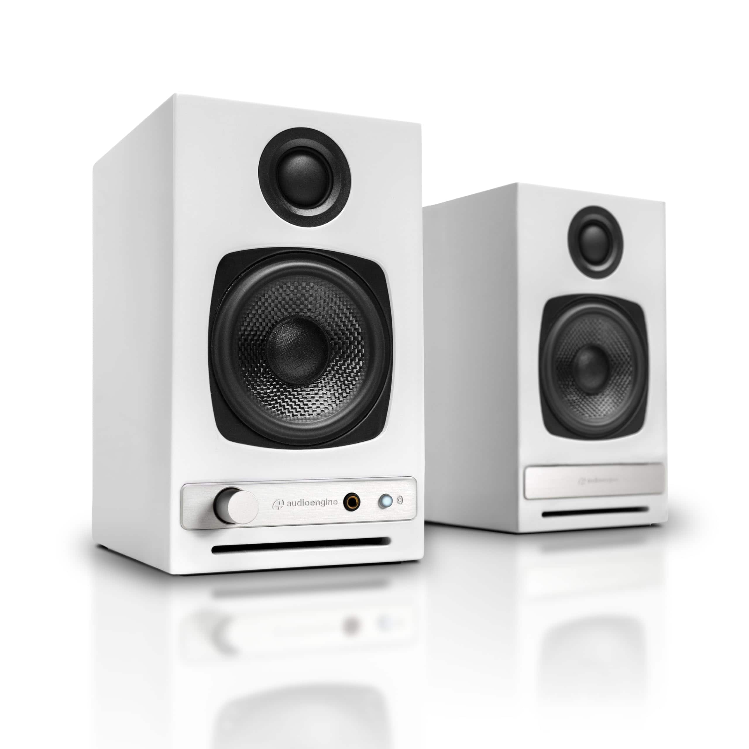 Cedar Assembly - A2 Desktop 24 Bit Wireless Speakers - 60w Computer For Music And Gaming HIFI BIT 16 and bit high resolution - Gloss White-HD