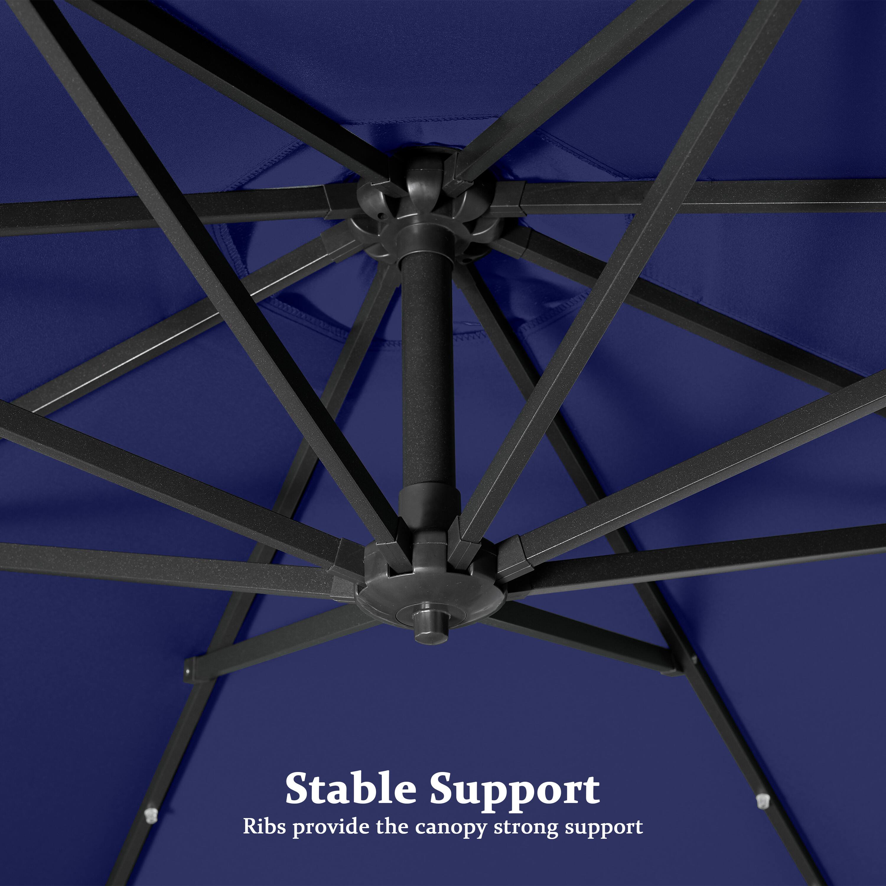 Stable Support  
Ribs provide the canopy strong support