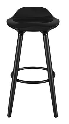 Elle Decor - Caroline Wood Bar Stool - Black