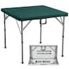 Front. VEVOR - Mahjong Table,Fold-in-Half 4 Player Card Table with Wear-Resistant Green Tabletop, Portable Bi-Folding Square,34x34-inch - White.