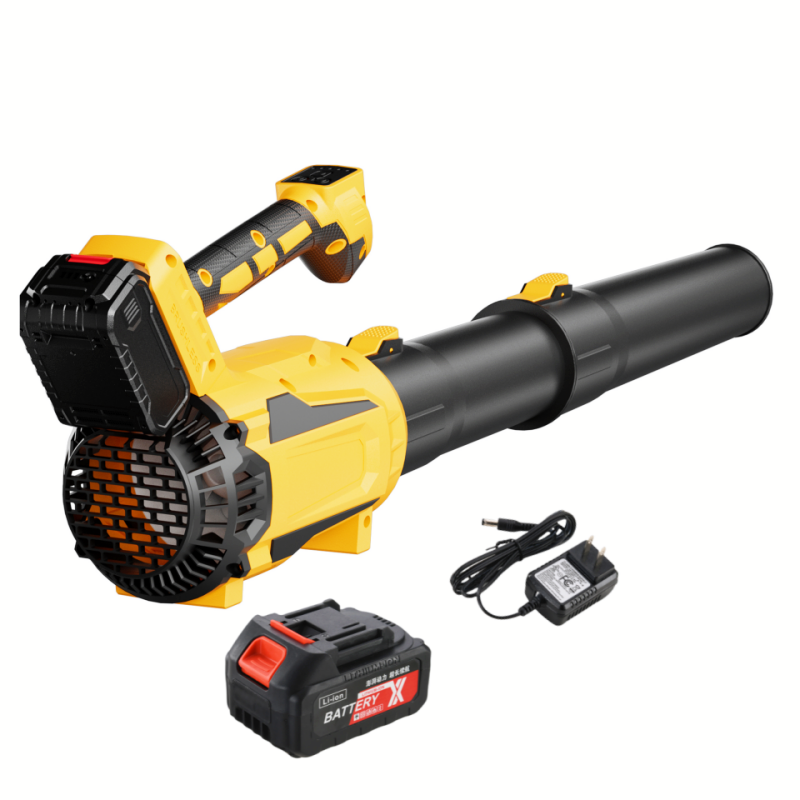 ELEMENT ACE - Upgraded 21V Cordless Leaf Blower with High-Capacity Battery and Fast Charger for Lawn and Garden Maintenance - Yellow