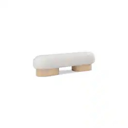 Meridian Furniture - Robertson Cream Boucle Fabric Bench - Beige