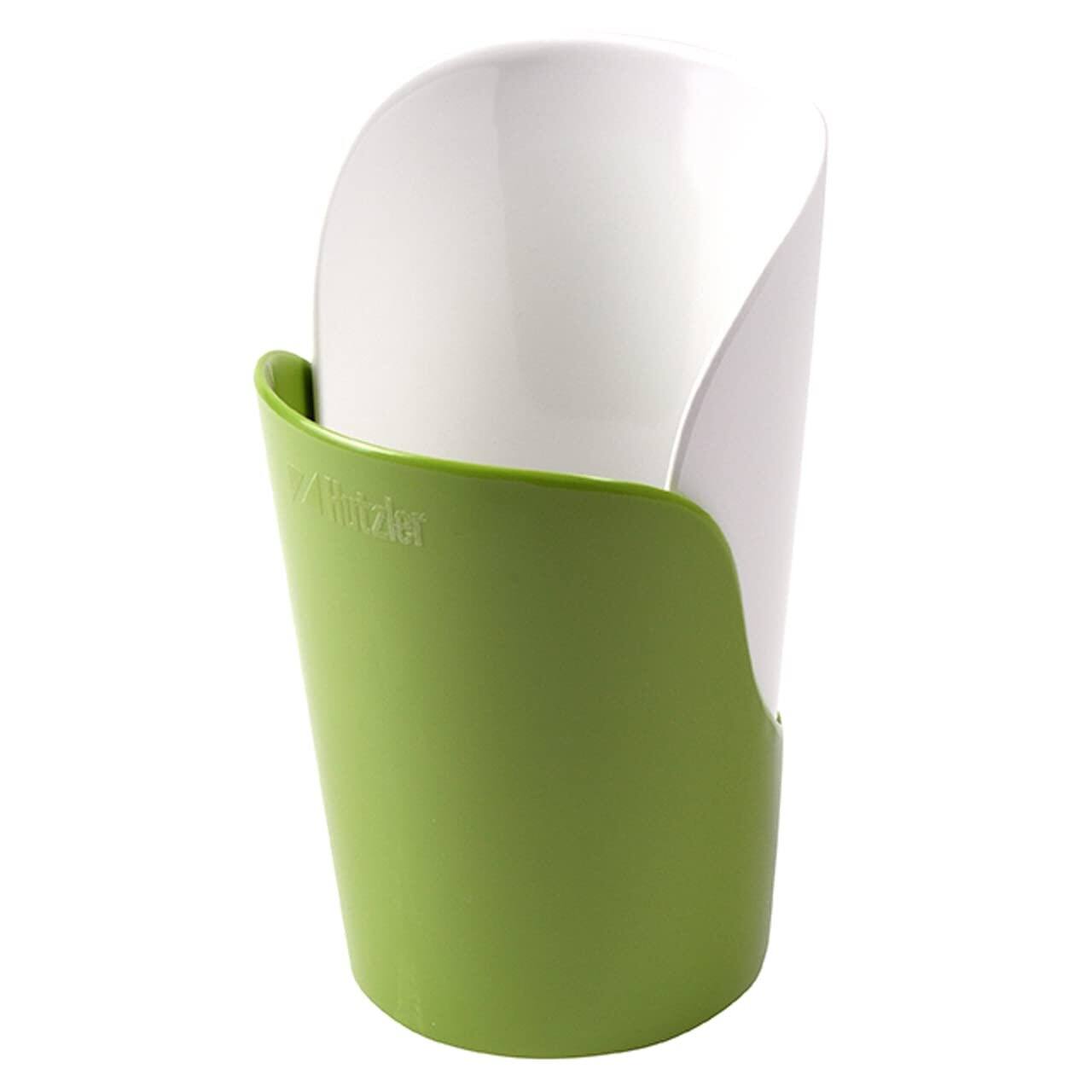 Left. Hutzler - 6-piece Melamine Cooking Utensils Set and Storage Crock - Green - Green.