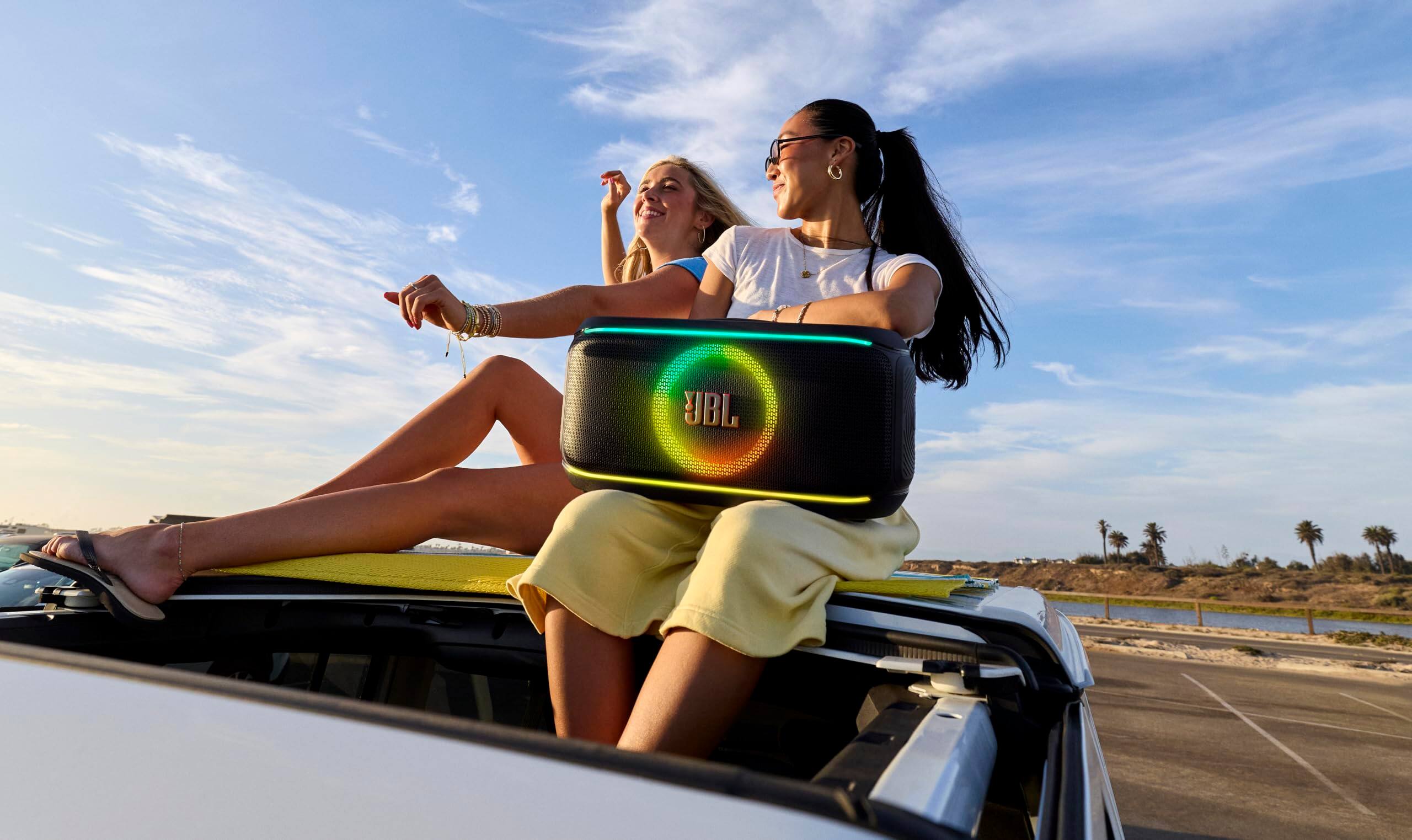Left. JBL - JBL PartyBox On-The-Go 2 Plus Portable Party Speaker with Digital Microphone (Black) - White.