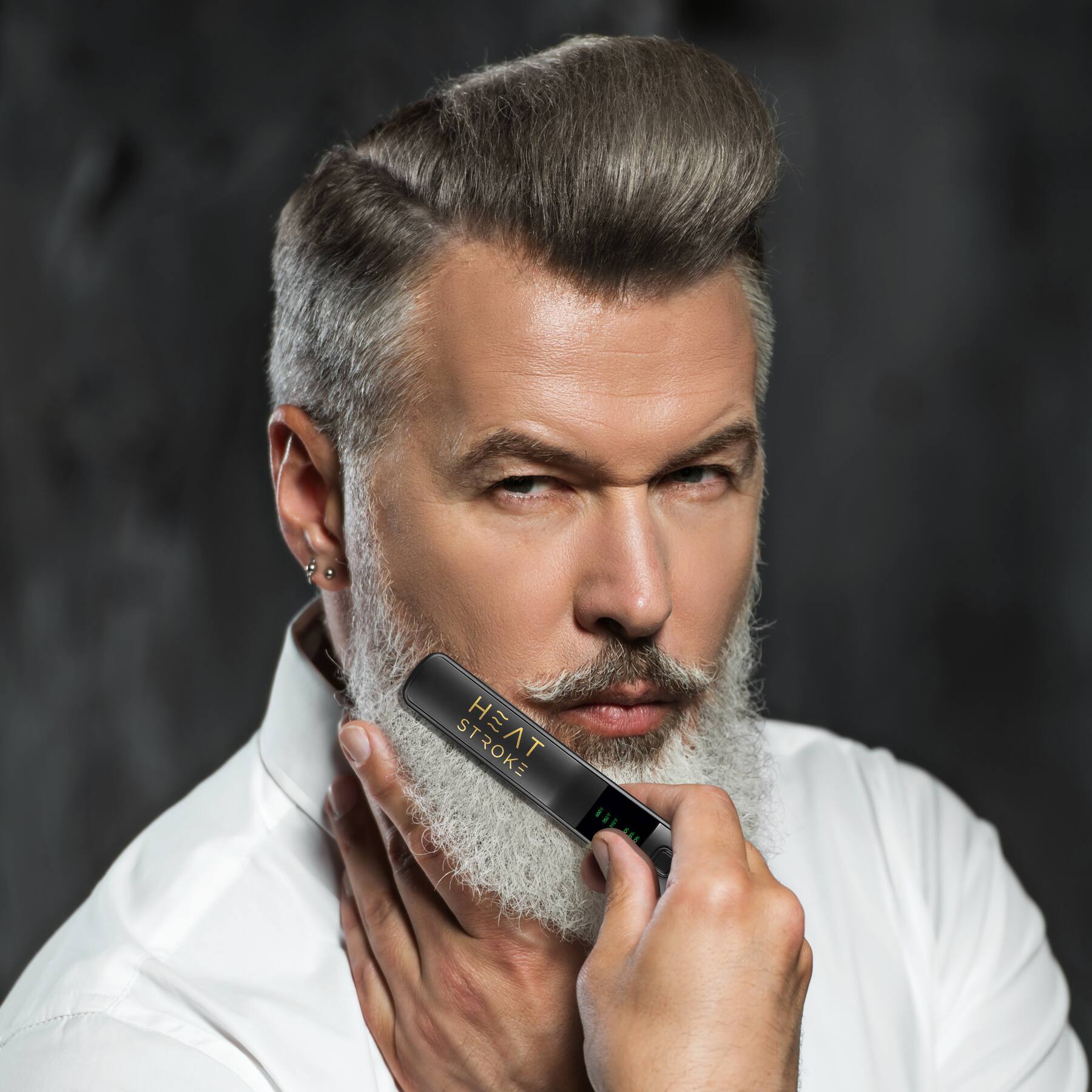 Alt View 1. StyleCraft - Heat Stroke Rechargeable Cordless Beard and Styling Hot Hair Brush with Cool Touch Tips - Black.