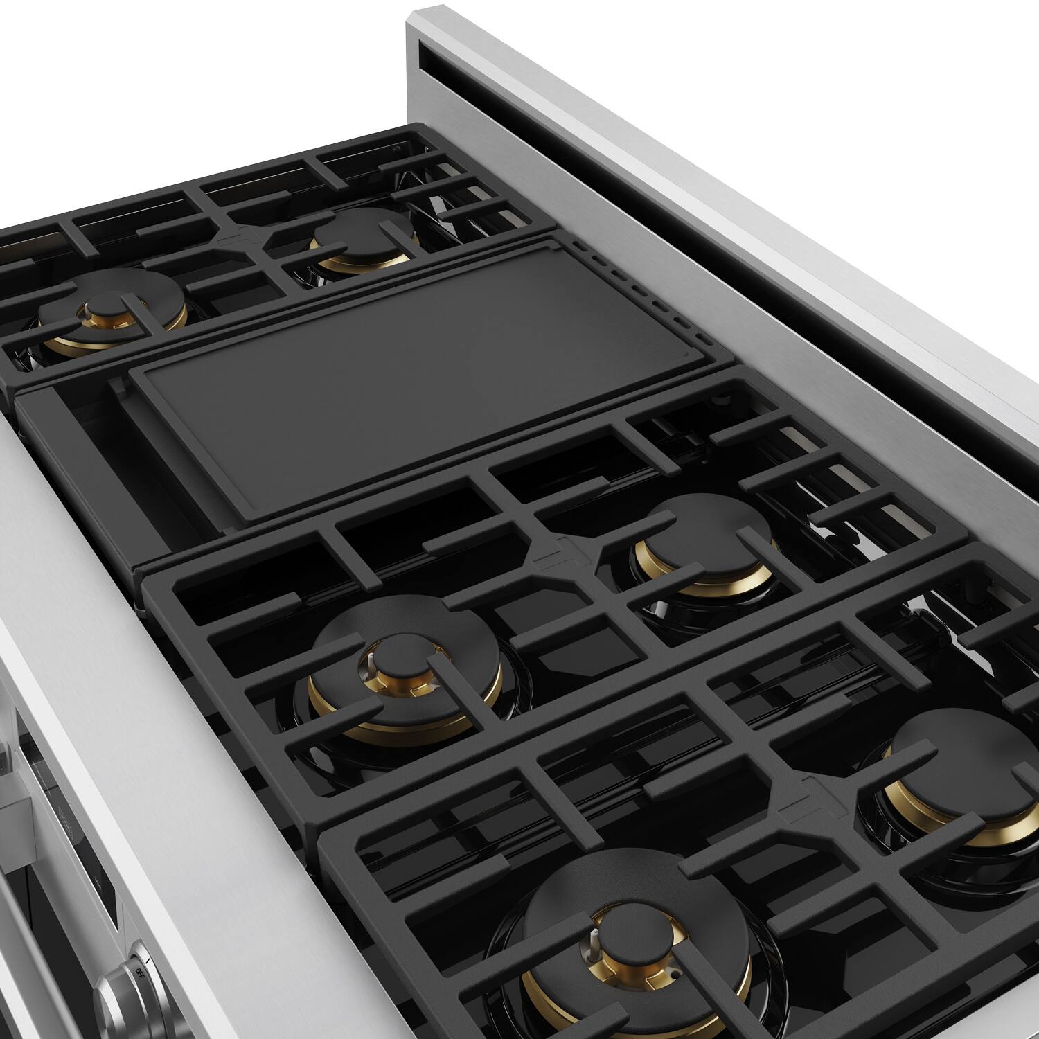 Alt View 4. Thor Kitchen - 7.6 Cu Ft. Freestanding Double Oven Dual Fuel Gas Range with 7 Burners - Stainless Steel.