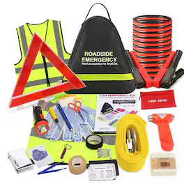 MOSZAR LLC - Car Emergency Kit with Jumper Cables & Roadside Safety Tools