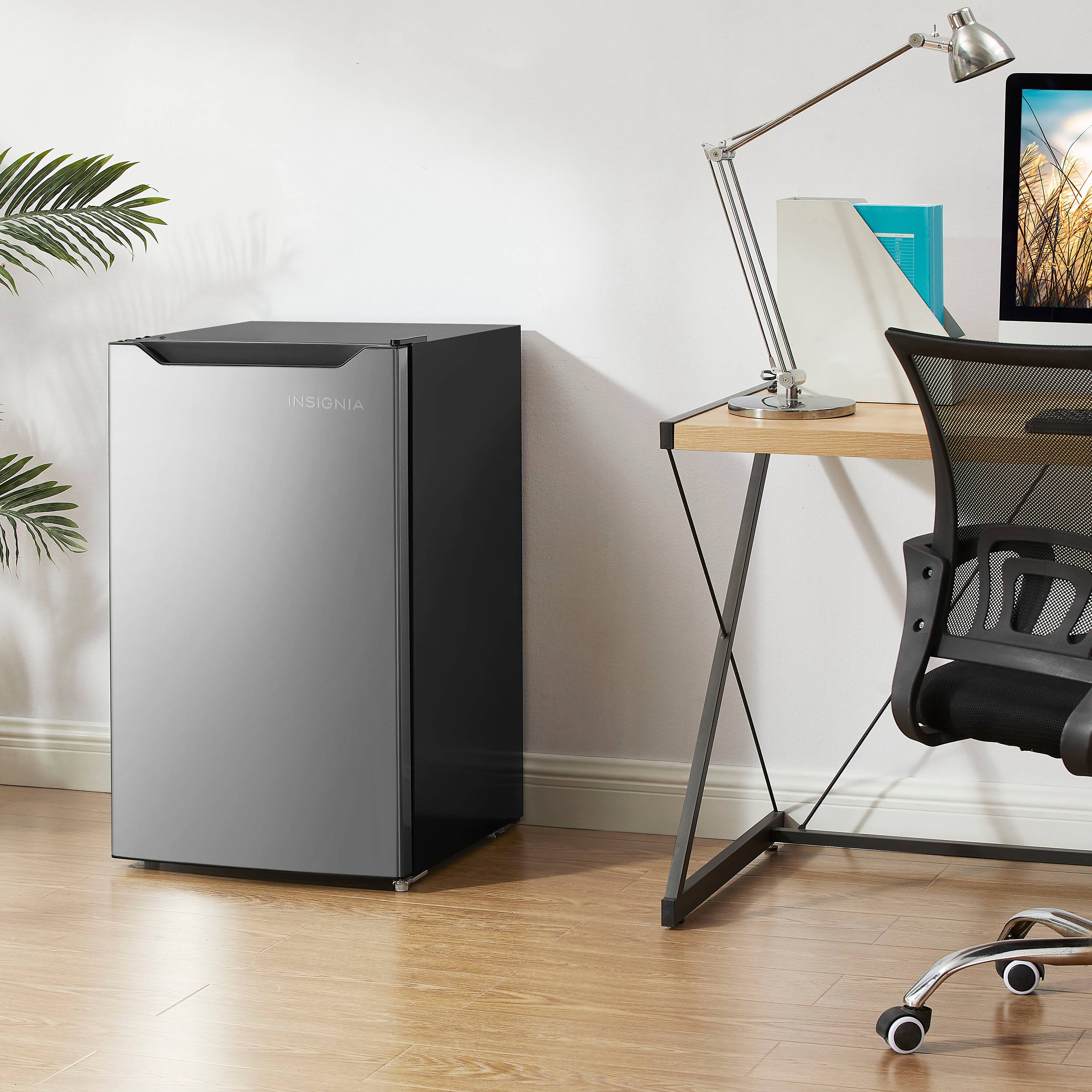 Alt View 8. Insignia™ - 4.4 Cu. Ft. Mini Fridge with Door Storage and ENERGY STAR Certification - Stainless Steel.