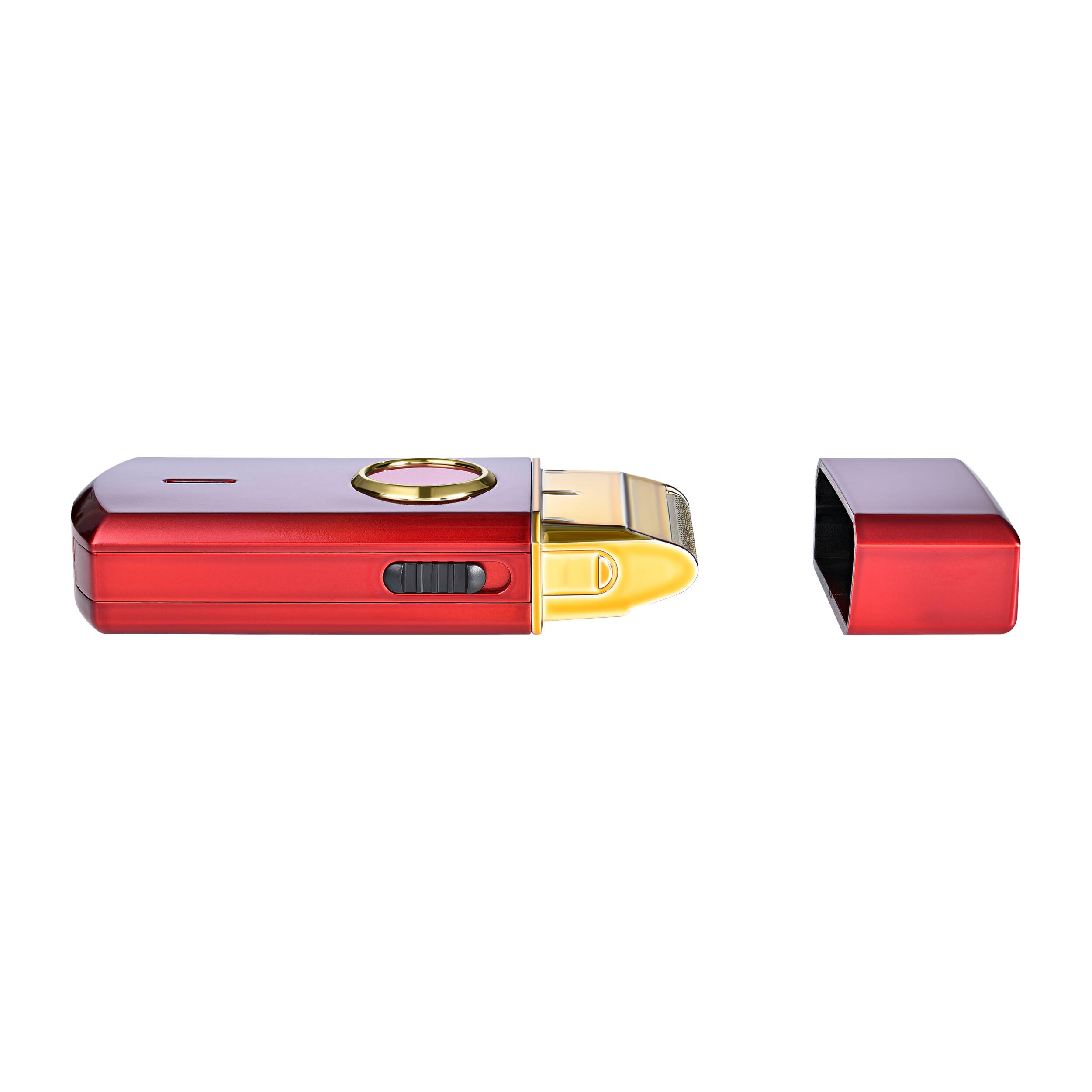 Left. StyleCraft - Uno Travel Sized Single Foil Shaver with High Torque Motor, USB Rechargeable - Red.
