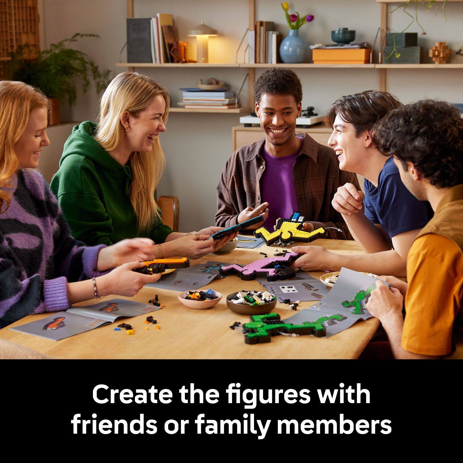 Create the figures with friends or family members.