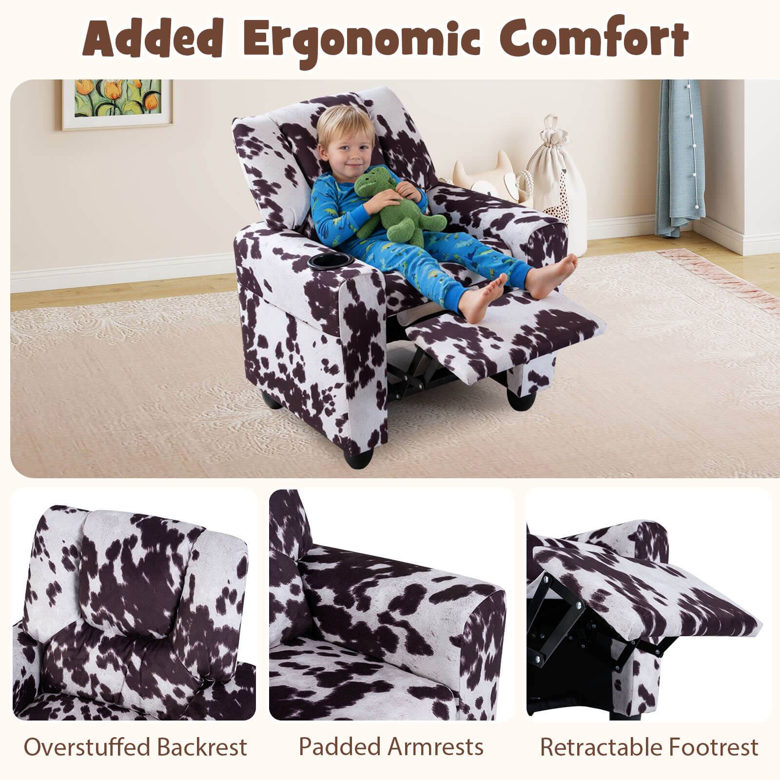 Added Ergonomic Comfort

Overstuffed Backrest  
Padded Armrests  
Retractable Footrest