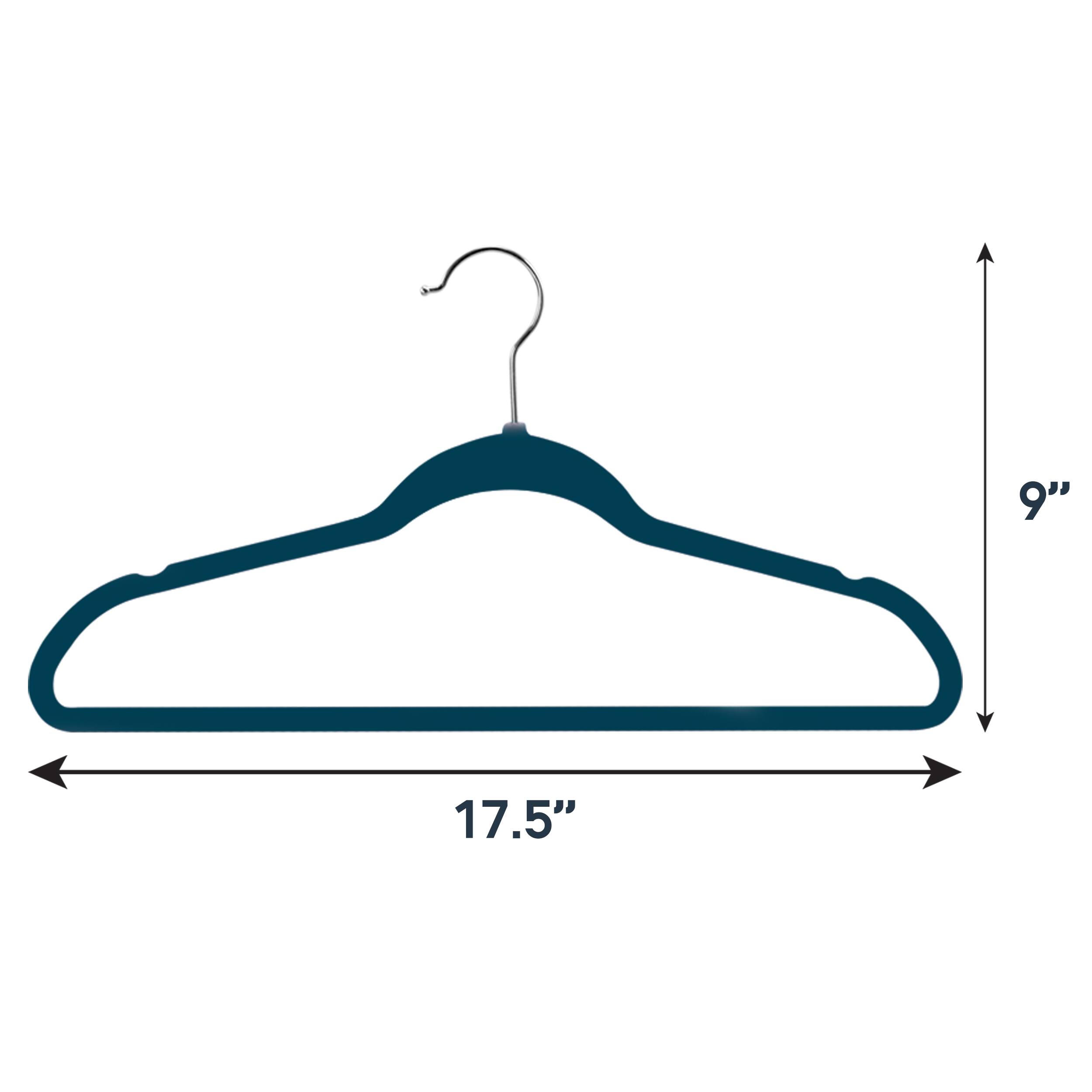 Alt View 2. Elama - Elama Home 100 Piece Velvet Slim Profile Heavy Duty Felt Hangers with Stainless Steel Swivel Hooks in Blue - Blue.