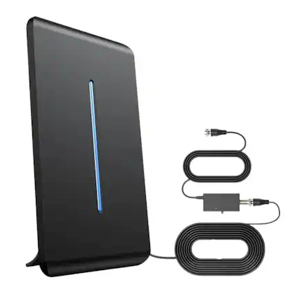 Front. Stock Preferred - Upgraded Indoor/Outdoor HDTV Antenna - Black.