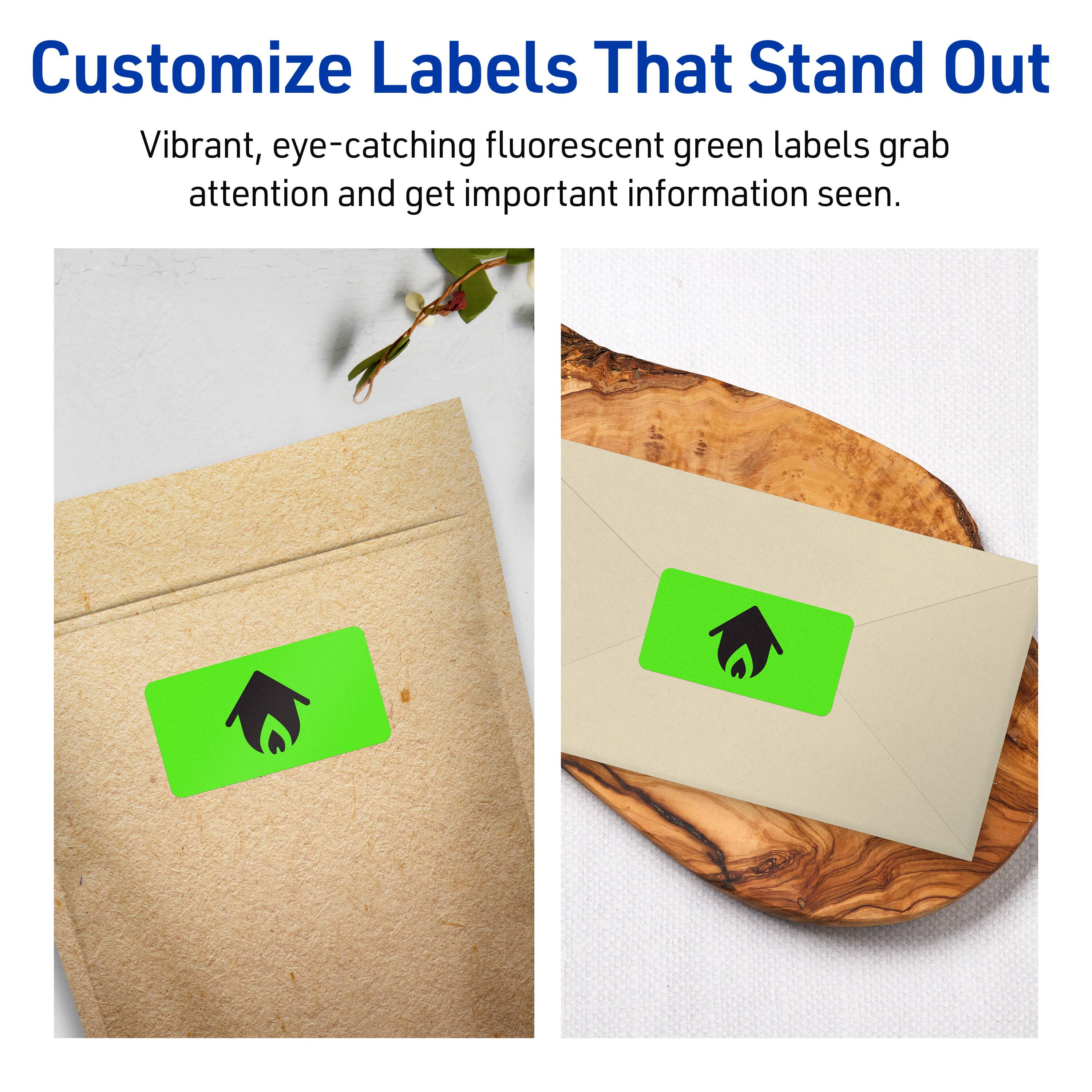 Customize Labels That Stand Out

Vibrant, eye-catching fluorescent green labels grab attention and get important information seen.