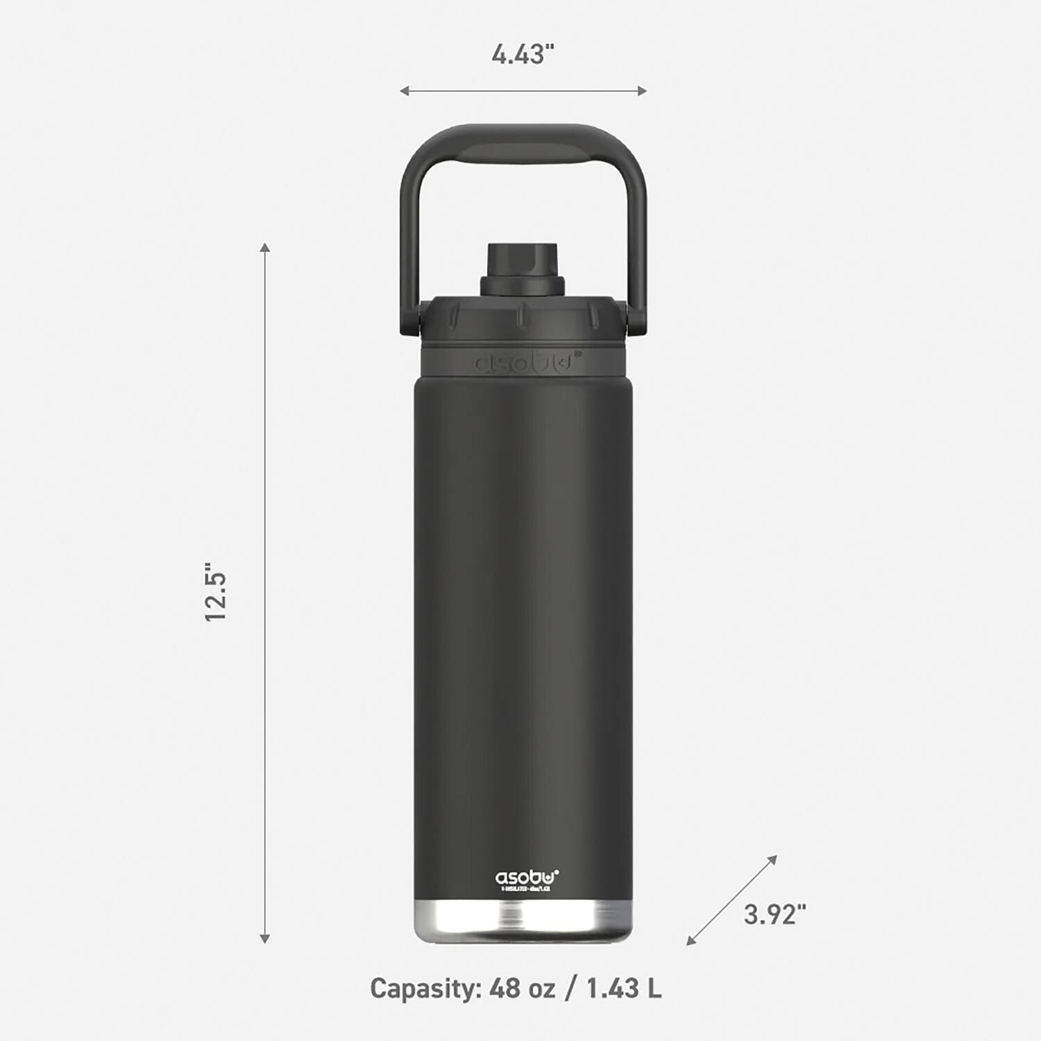 4.43"  
12.5"  
3.92"  

Capacity: 48 oz / 1.43 L
