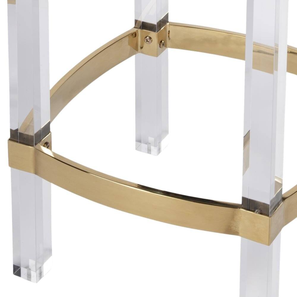 Angle. Starlight Canyon Home - Clear Chair Acrylic Stool White Acrylic Furniture Acrylic Chair Stool - White.